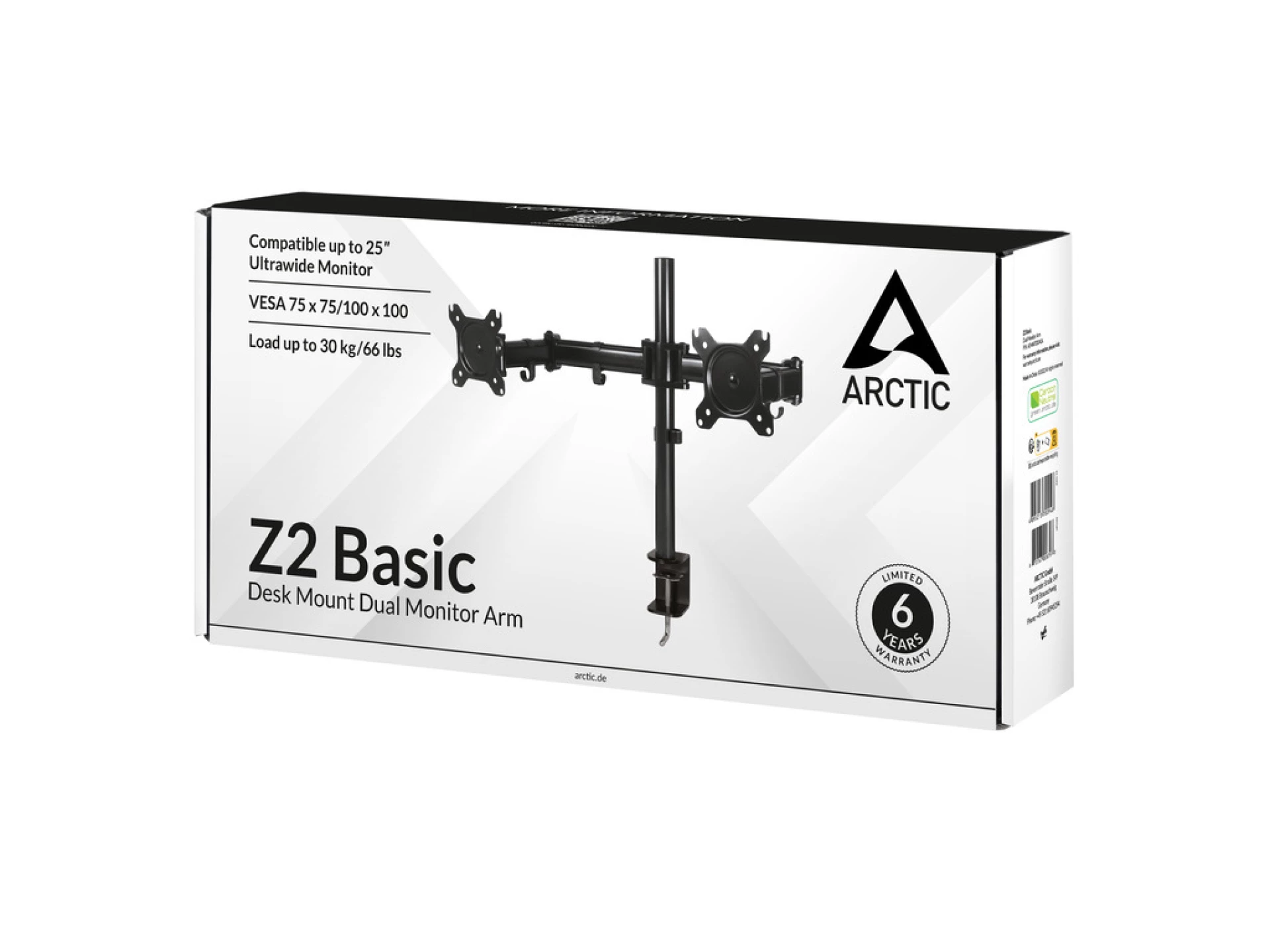 Arctic Z2 Basic dual nosačza monitore, desk mountdual monitor arm