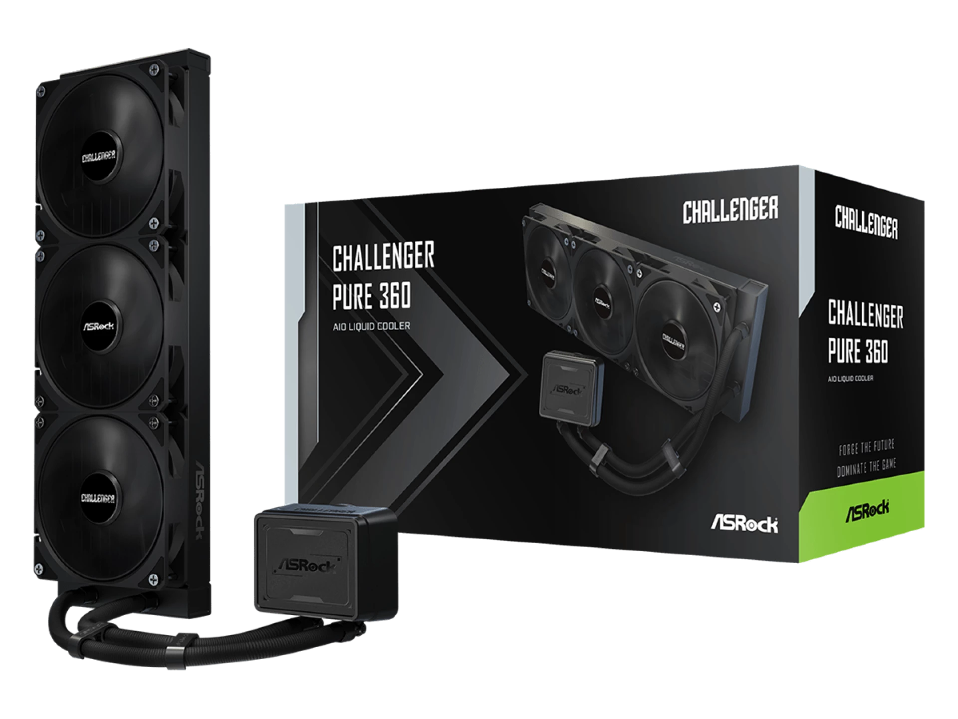 ASROCK 360 LCD AIO BlackCPU Liquid Cooler, Challenger1851, 1700, AM4, AM5