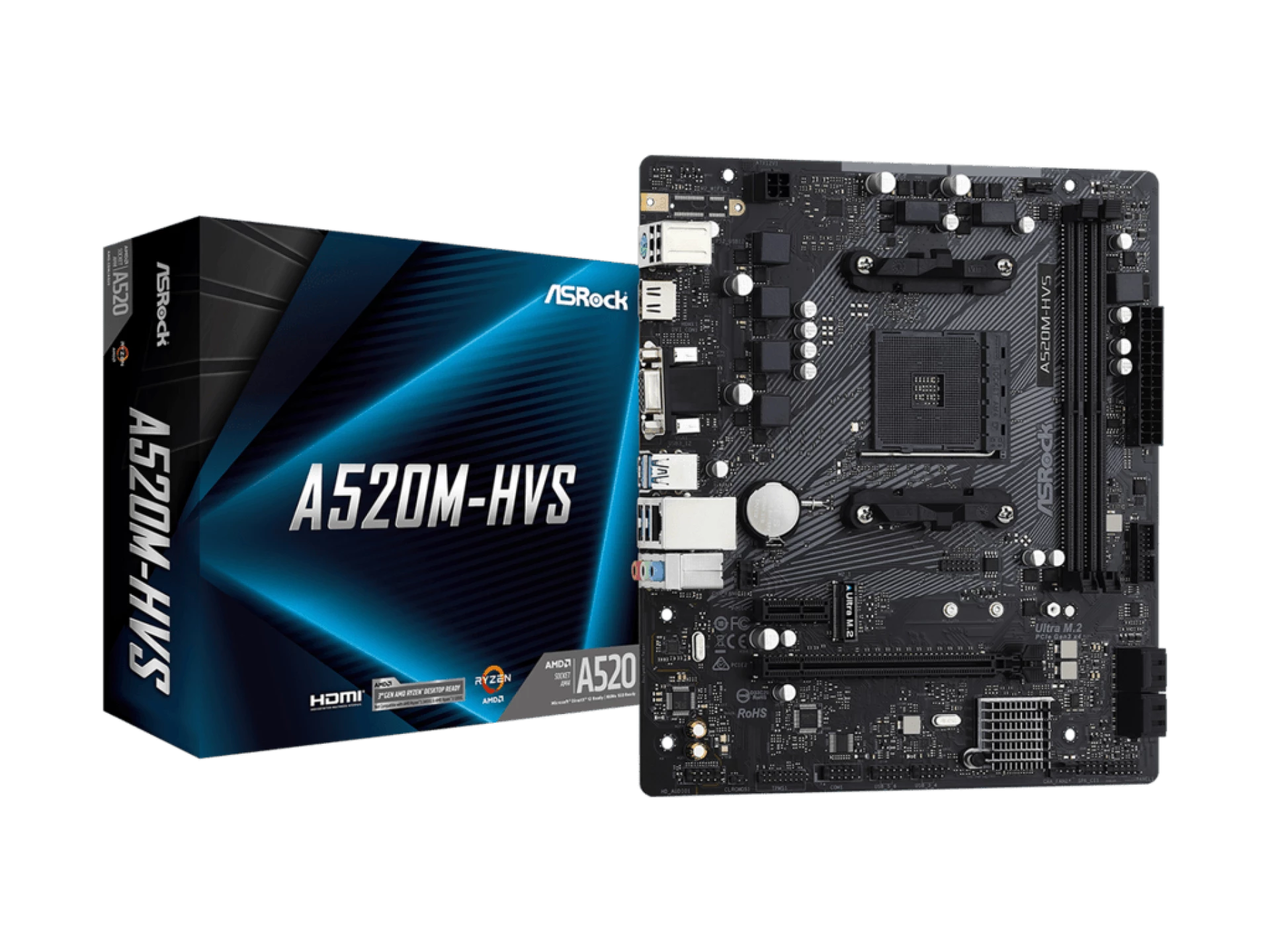 ASROCK MB A520M-HVSAMD A520;AM4;2xDDR4;M.2RAID;VGA,HDMI;micro ATX