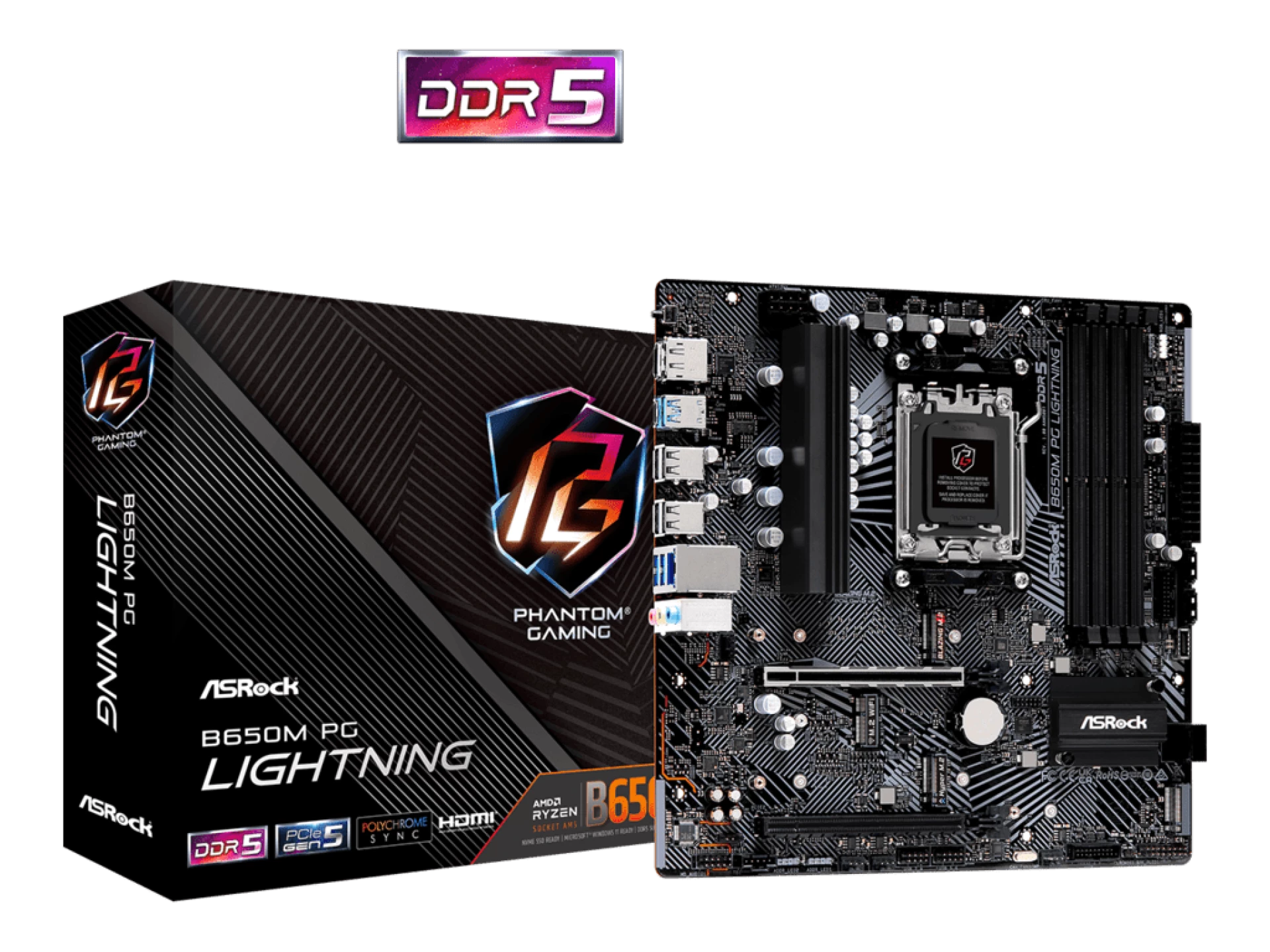 ASROCK MB B650M PG LIGHTNINGAMD B650;AM5;4xDDR5HDMI,DP;RAID;micro ATX