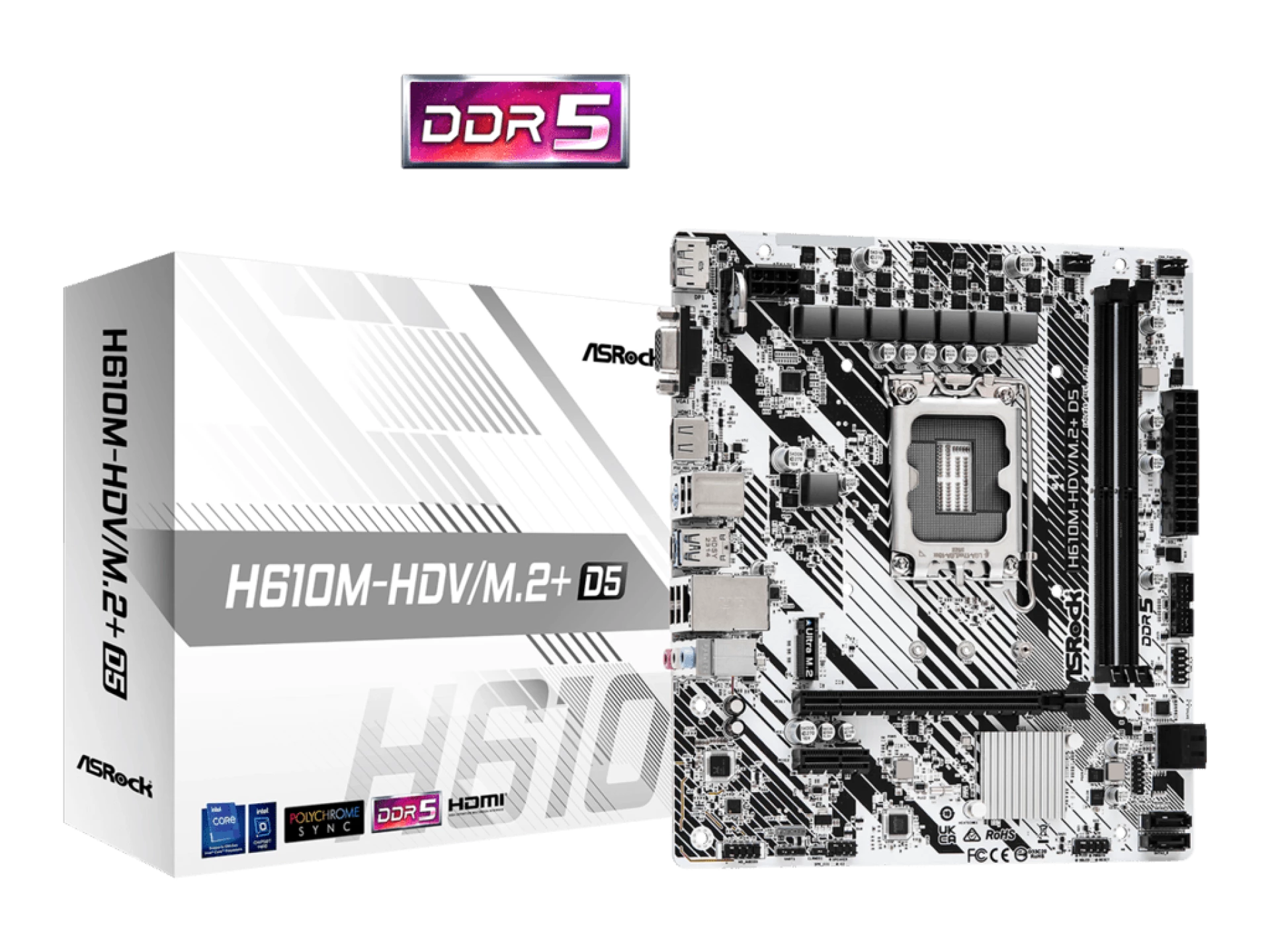 ASROCK MB H610M-HDV/M.2+ D5Intel H610;2xDDR5;VGA,HDMI,DPmicro ATX