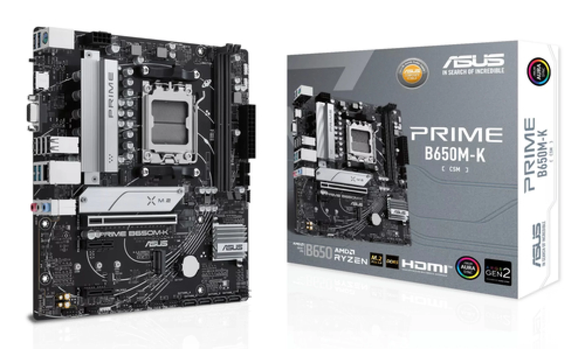 ASUS MB PRIME B650M-KAM5, 2x DDR5, 2x M.2, 8x USB,1x VGA, 1x HDMI, mATX
