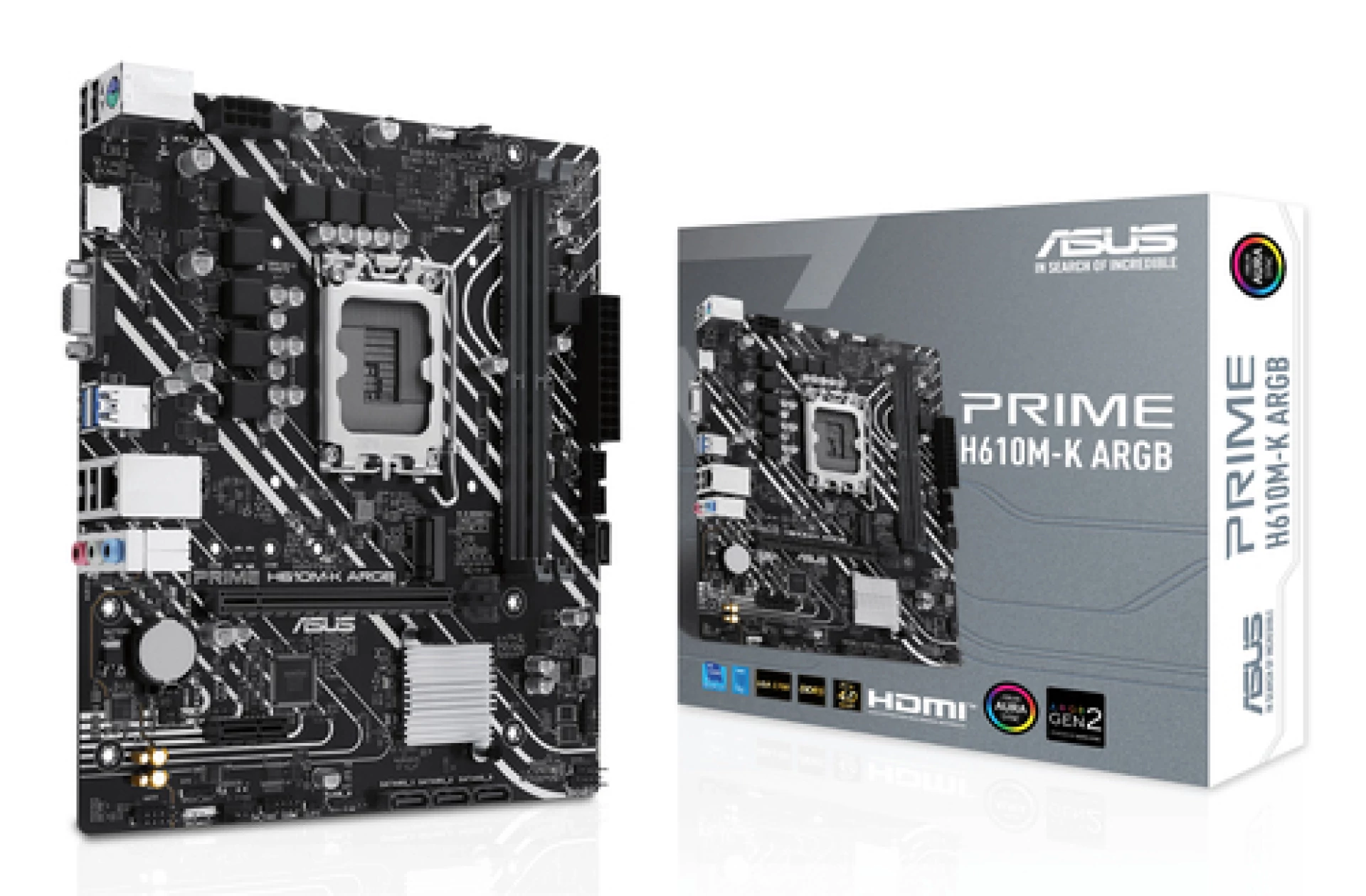 ASUS MB PRIME H610M-K ARGBLGA1700, 2xDDR5, 1x M.2, 6xUSB1x VGA, 1x HDMI, mATX