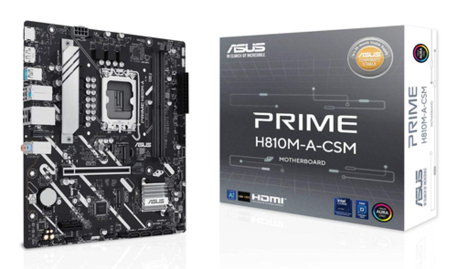 ASUS MB PRIME H810M-A-CSM  LGA1851, 2x DDR5, 6x USB, DP, HDMI, 2x M.2, mATX