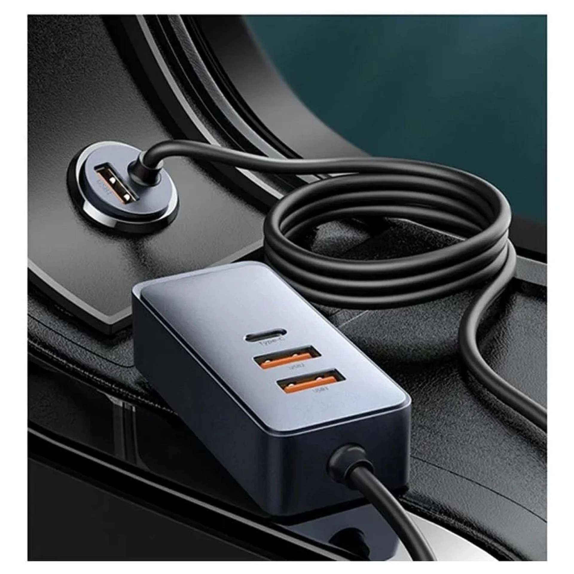 Auto punjač BASEUS, 2 x USB A + 2 x Type C s kablom PD3.0 QC4.0 3A 120W