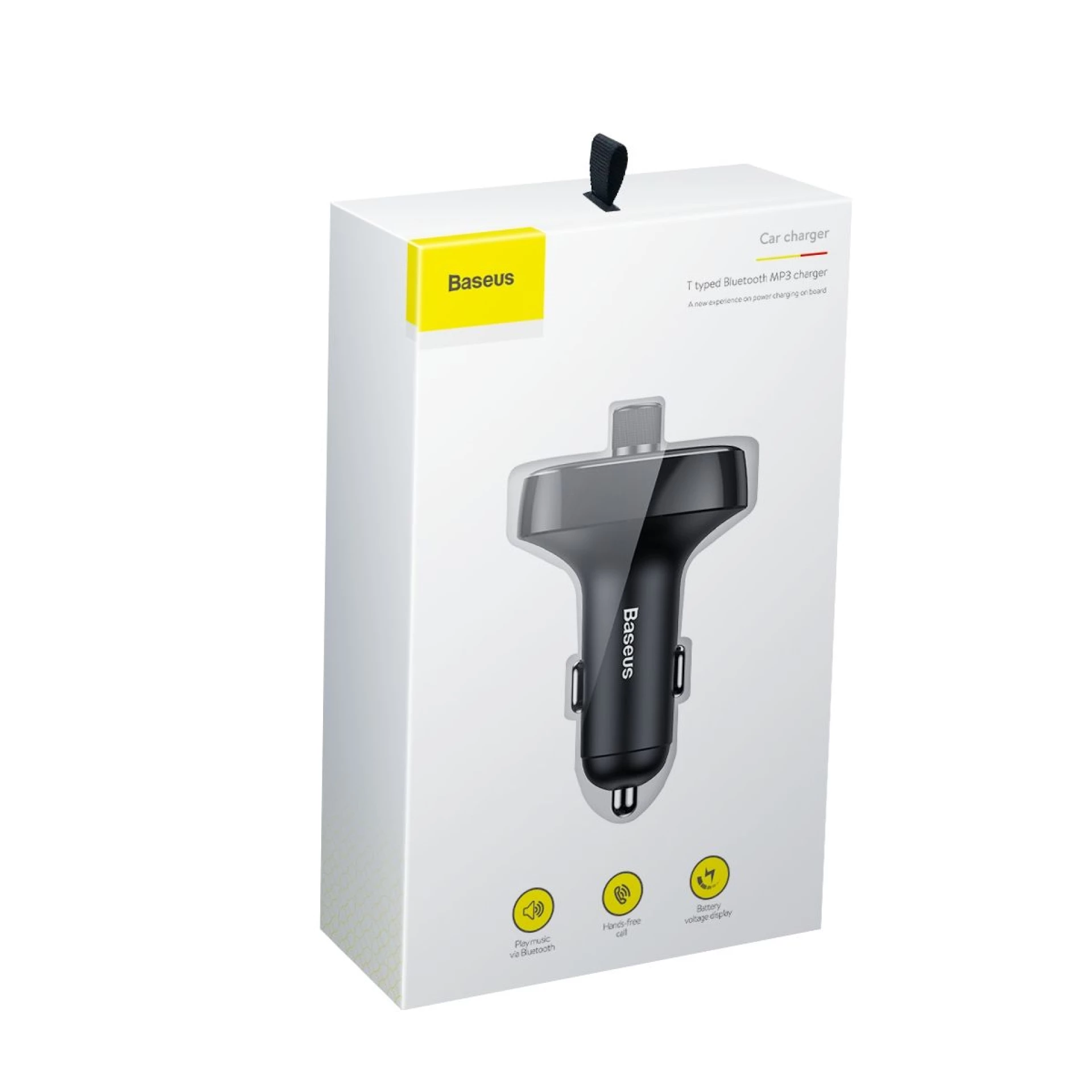 Auto punjač BASEUS 2 x USB A + transmitter FM BT 3,4A S-09 black