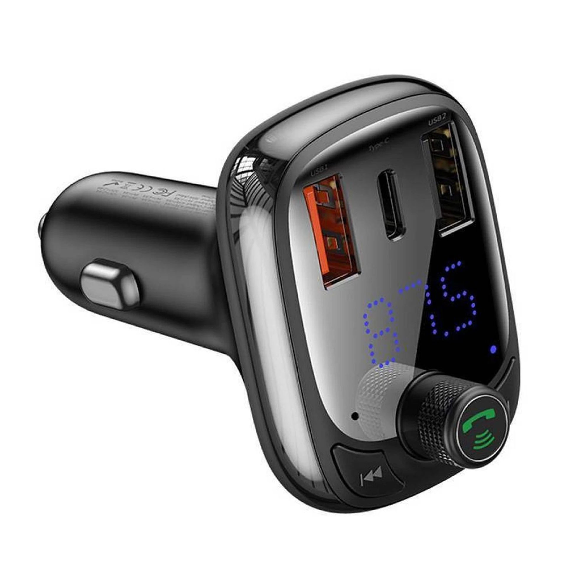 Auto punjač BASEUS 2 x USB A + Type C + transmitter FM BT PD QC4.0 5A 36W S-13 C