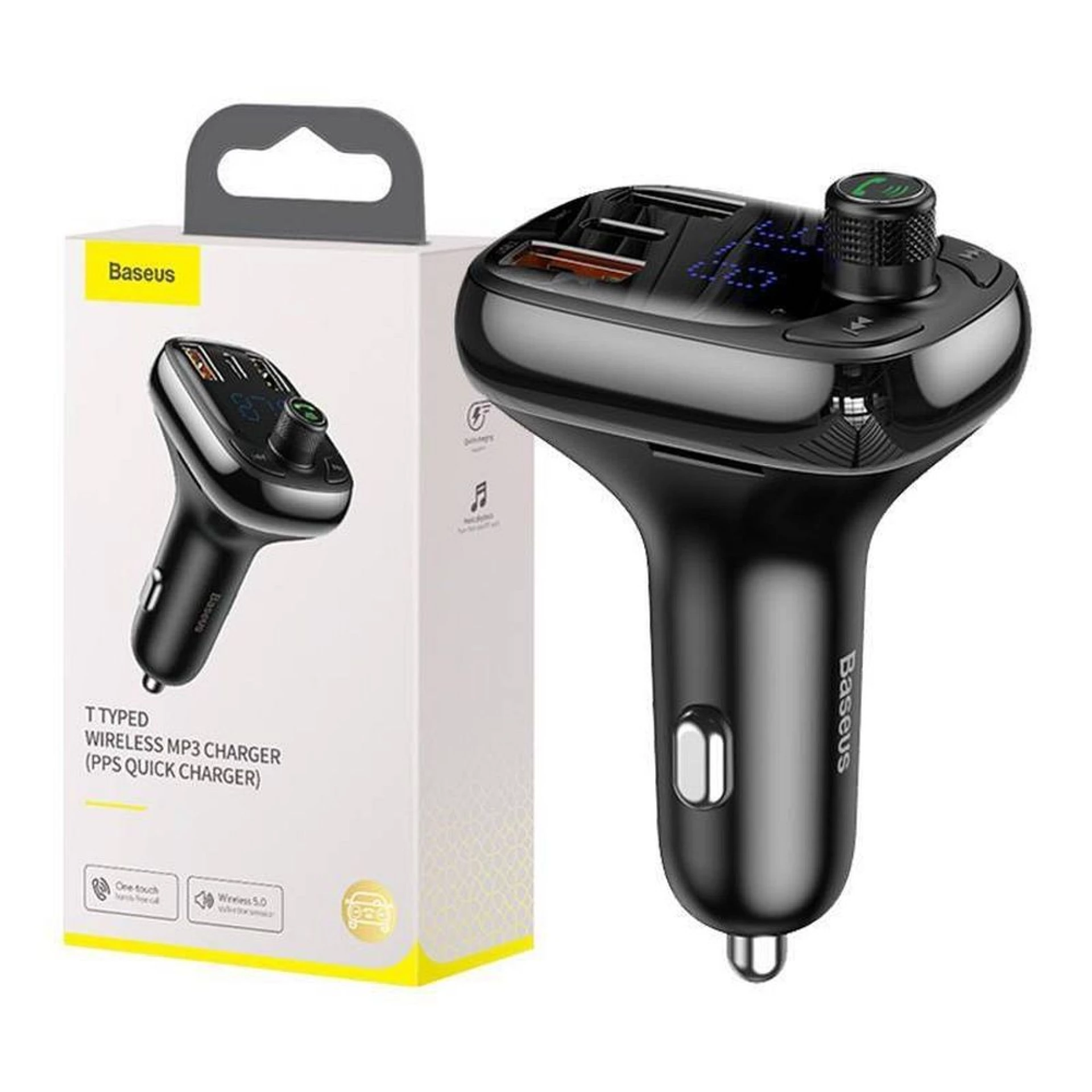 Auto punjač BASEUS 2 x USB A + Type C + transmitter FM BT PD QC4.0 5A 36W S-13 C