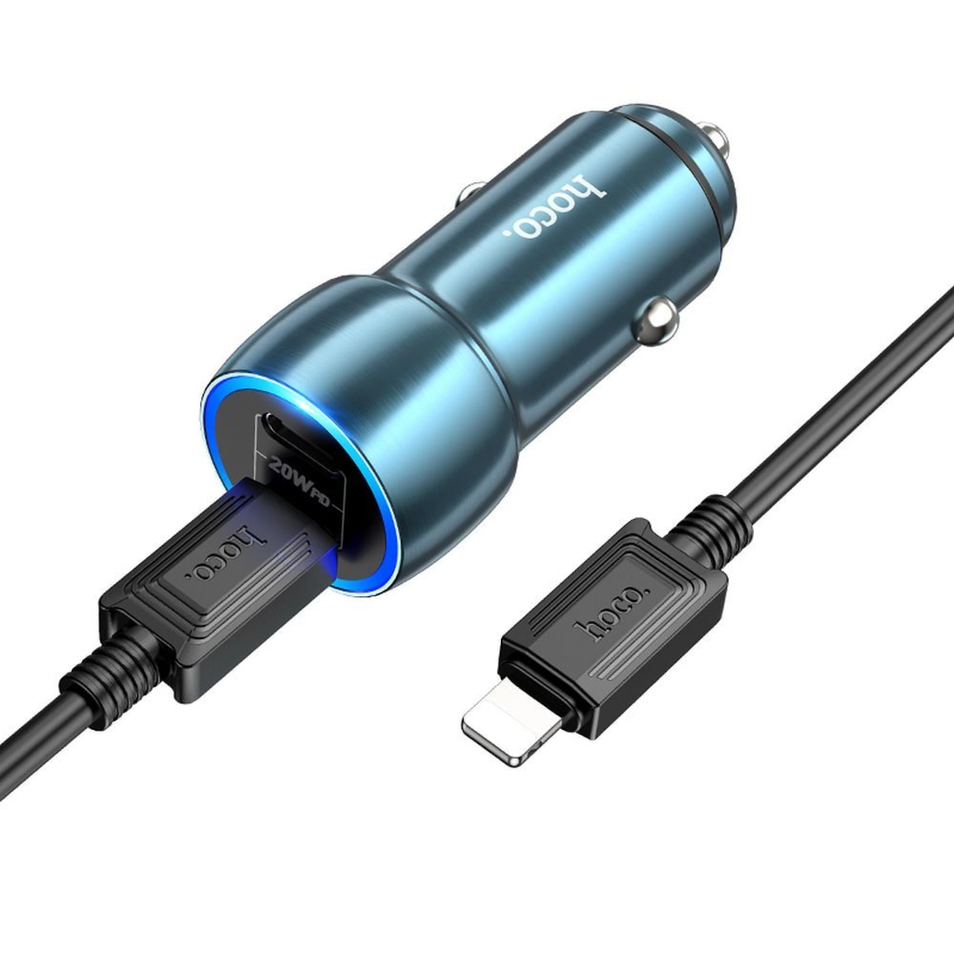 Auto punjač HOCO 2x Type C + Type C to Lightning PD QC3.0 3A 40W Z48