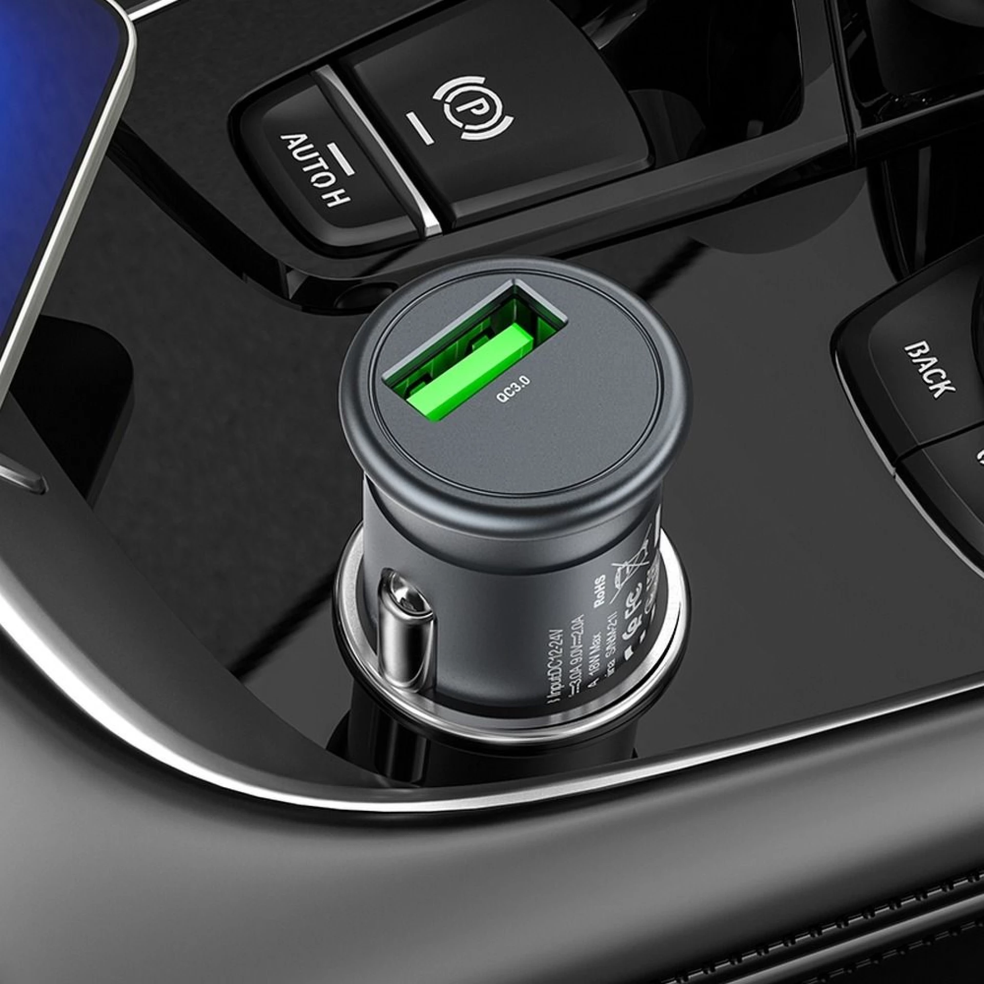 Auto punjač HOCO USB A QC3.0 18W Z43 grey