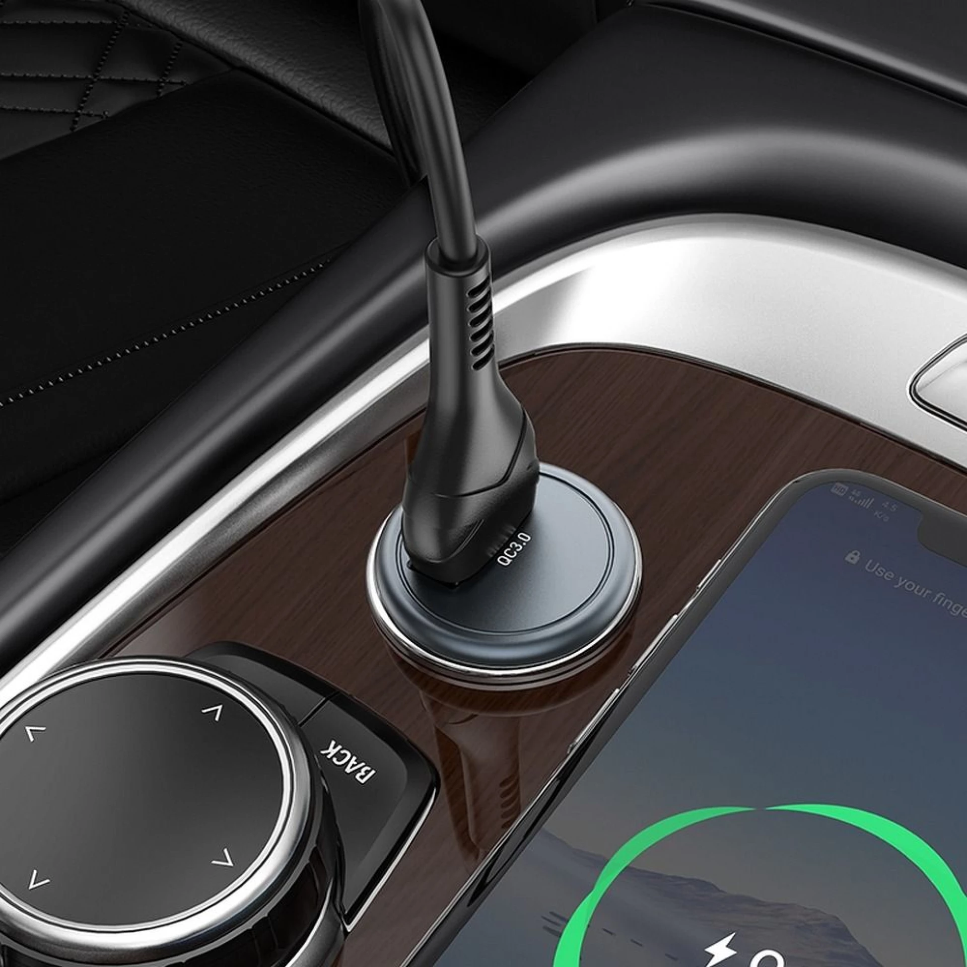 Auto punjač HOCO USB A QC3.0 18W Z43 grey