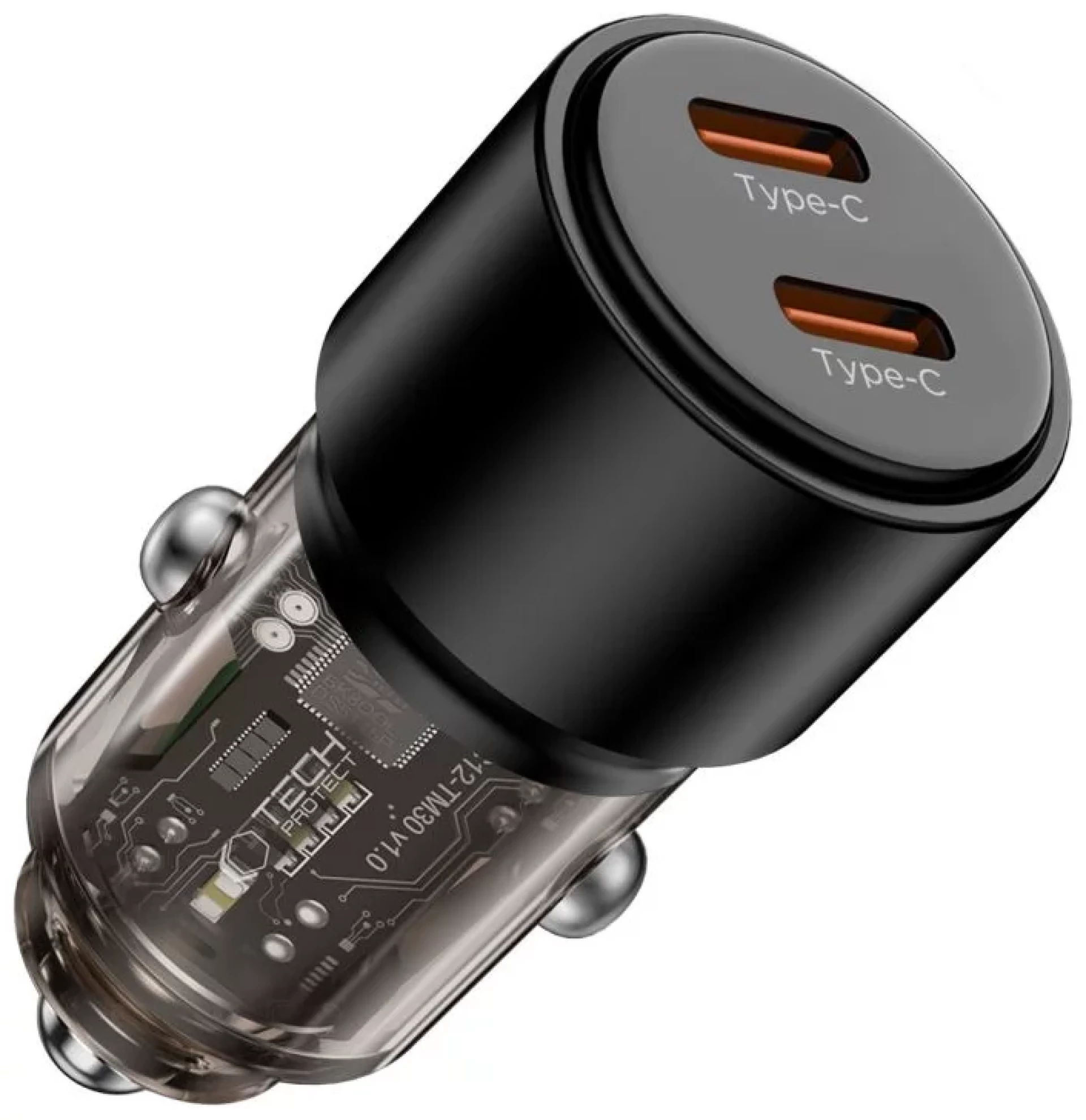 Auto punjač Tech-Protect CC03 USB-C 2-port PD100W