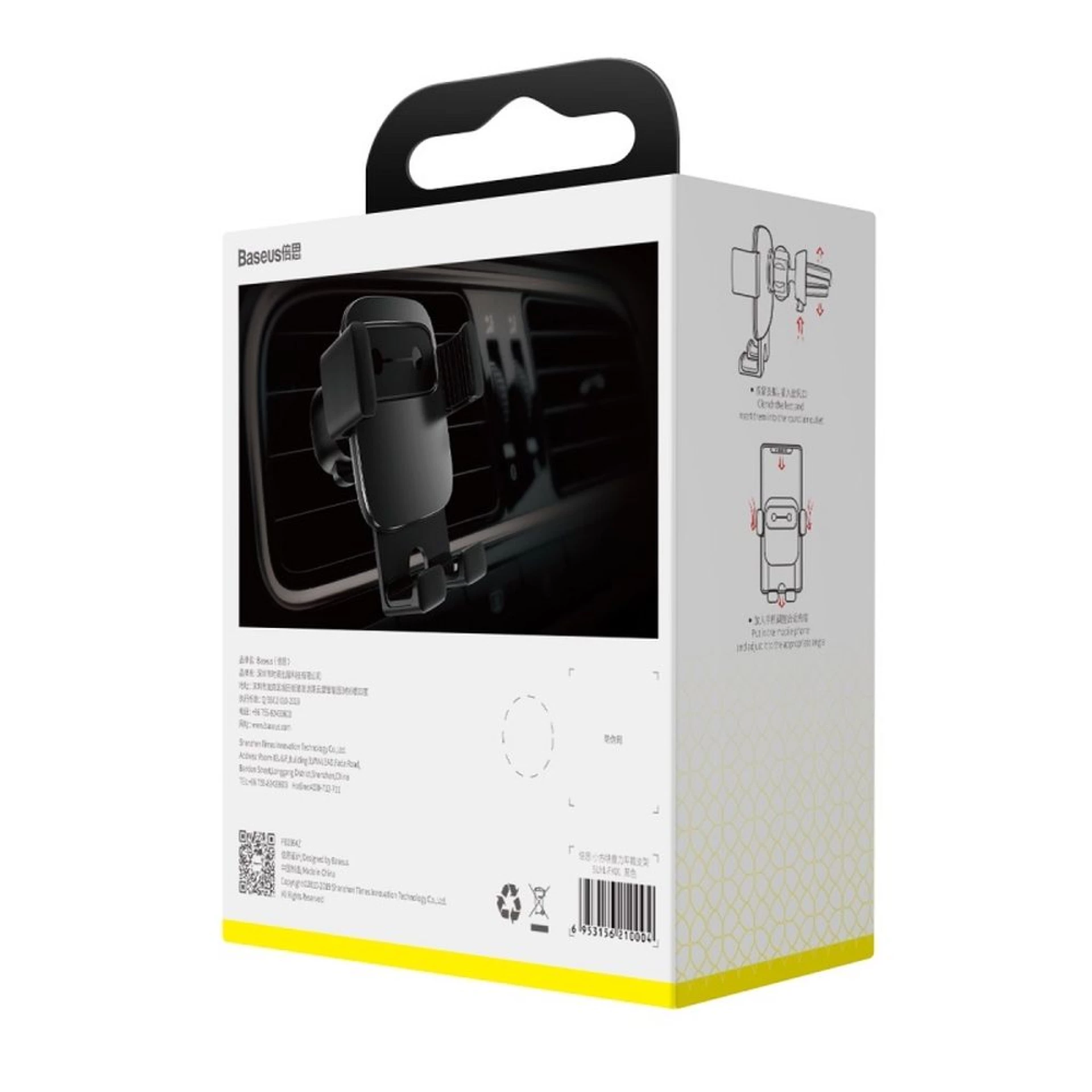 Auto stalak BASEUS gravitacijski za ventilaciju black