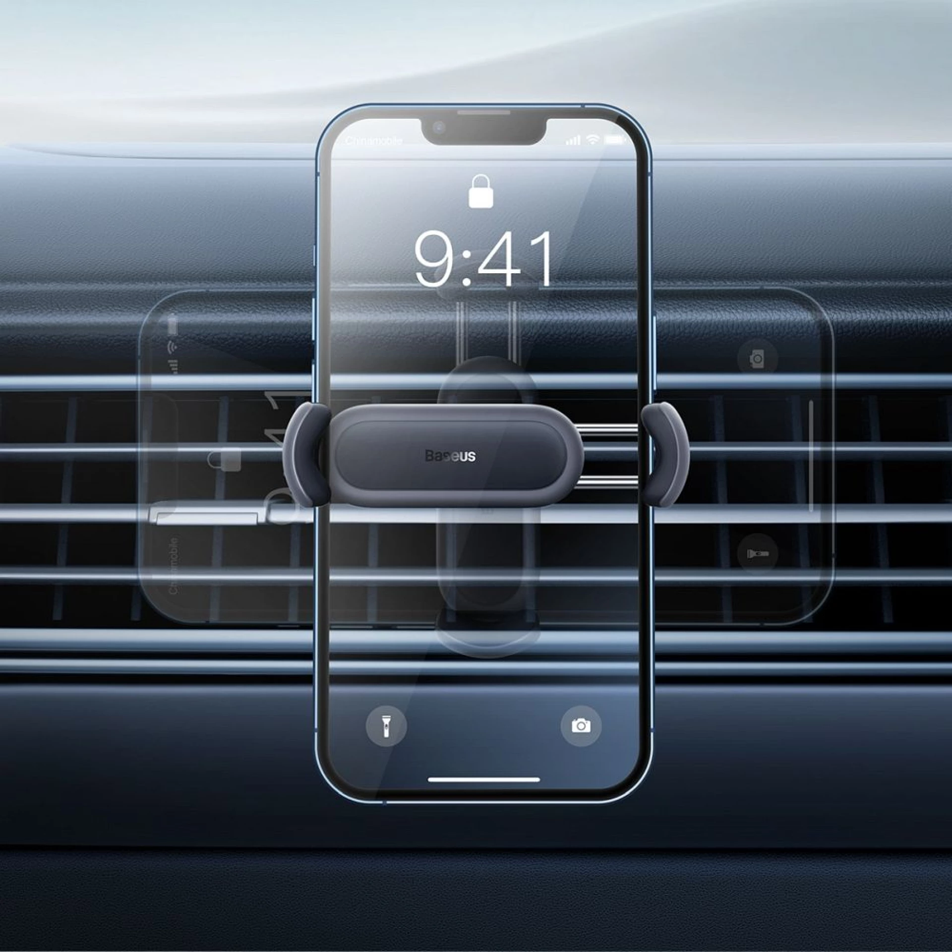 Auto stalak BASEUS za ventilaciju black