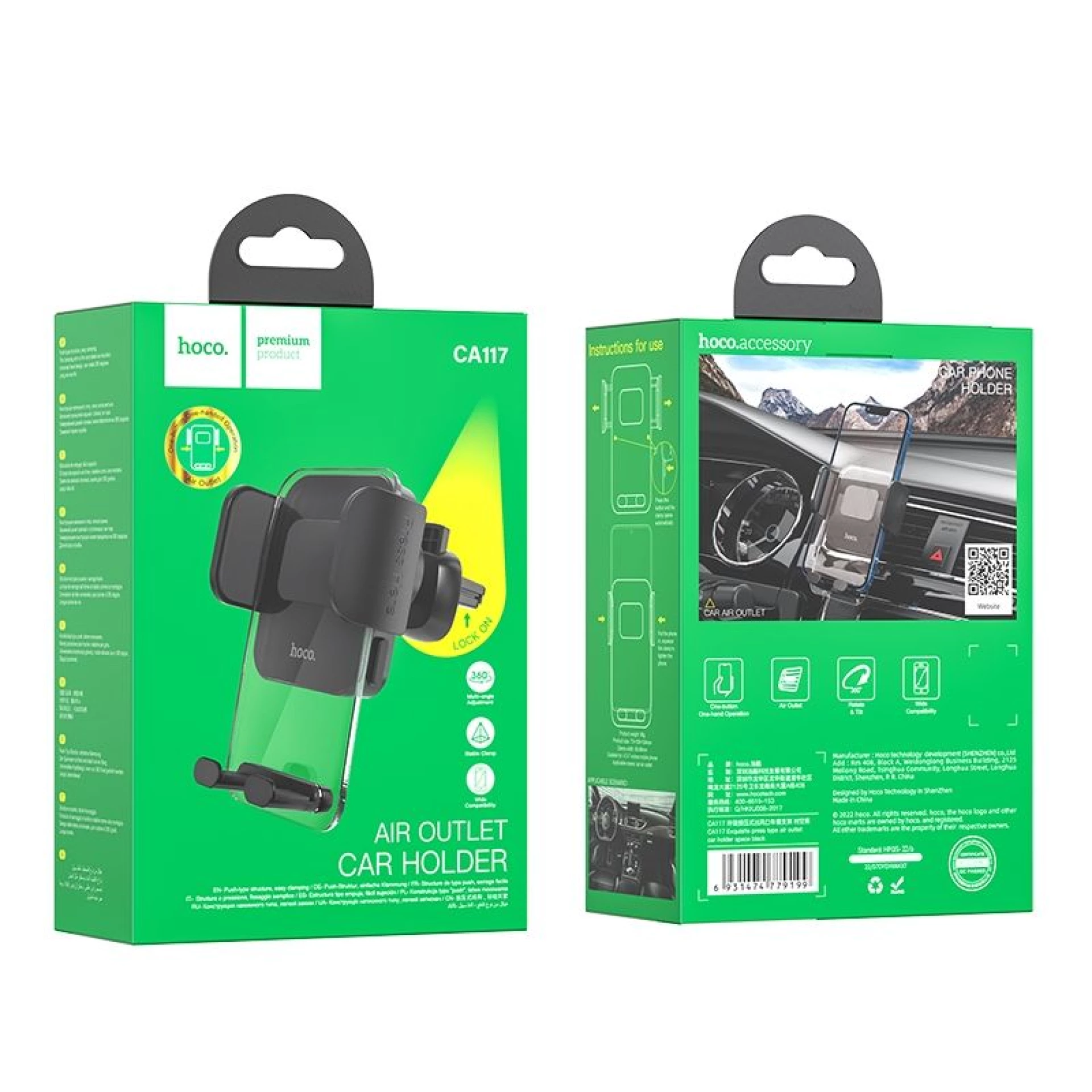Auto stalak HOCO za ventilaciju space black