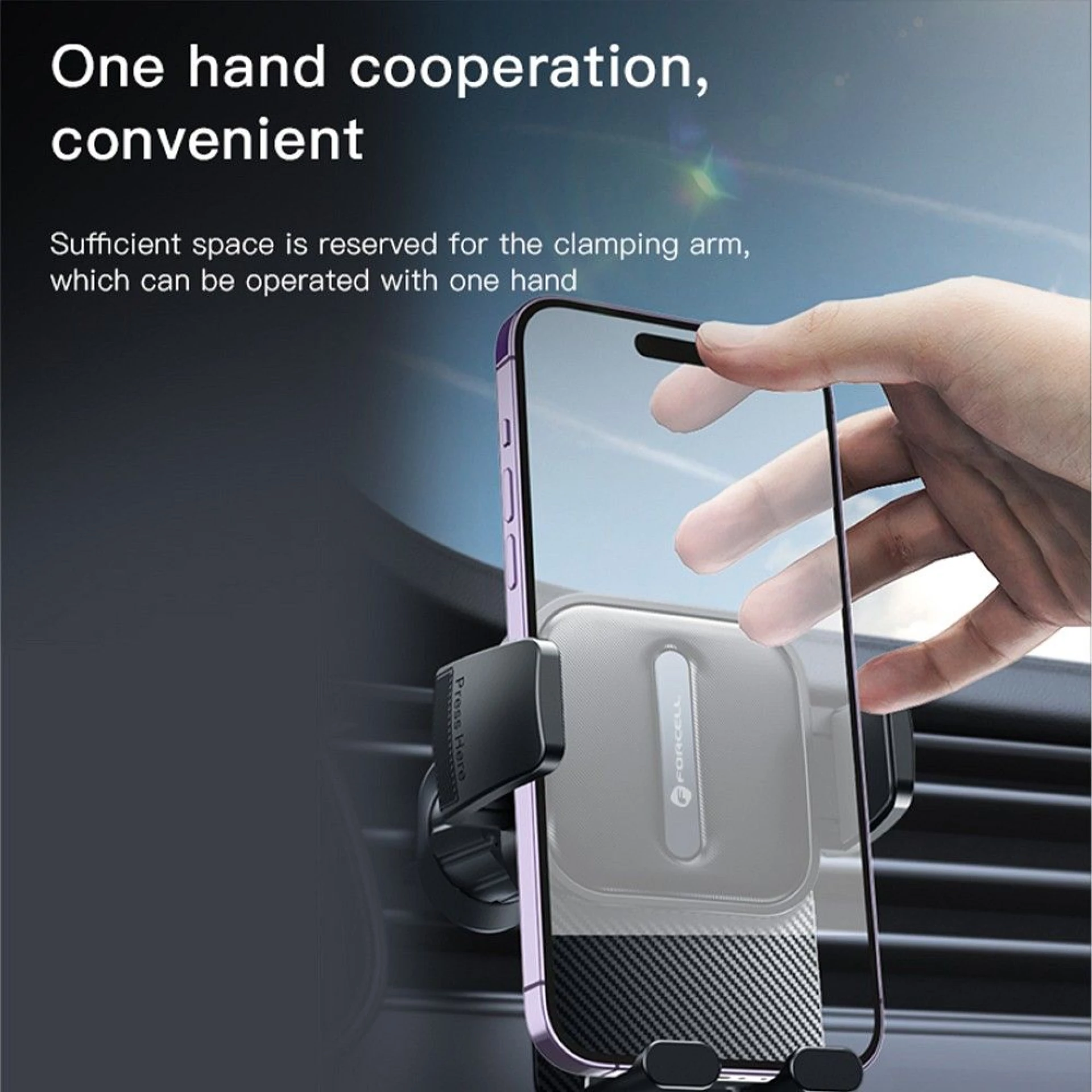 Autodržač FORCELL F-Grip Guardian for air vent crni