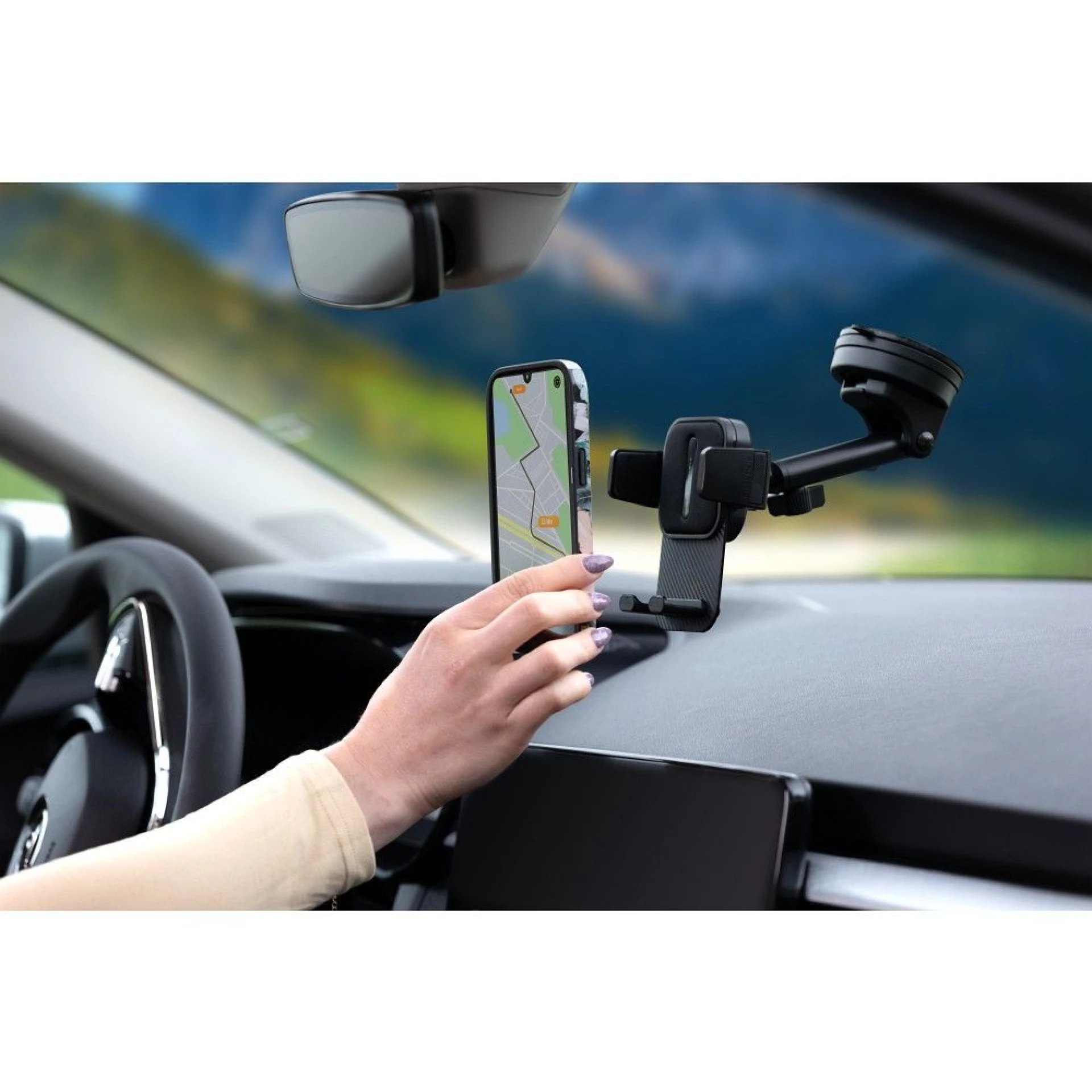 Autodržač FORCELL F-Grip Guardian to windshield/center console crni