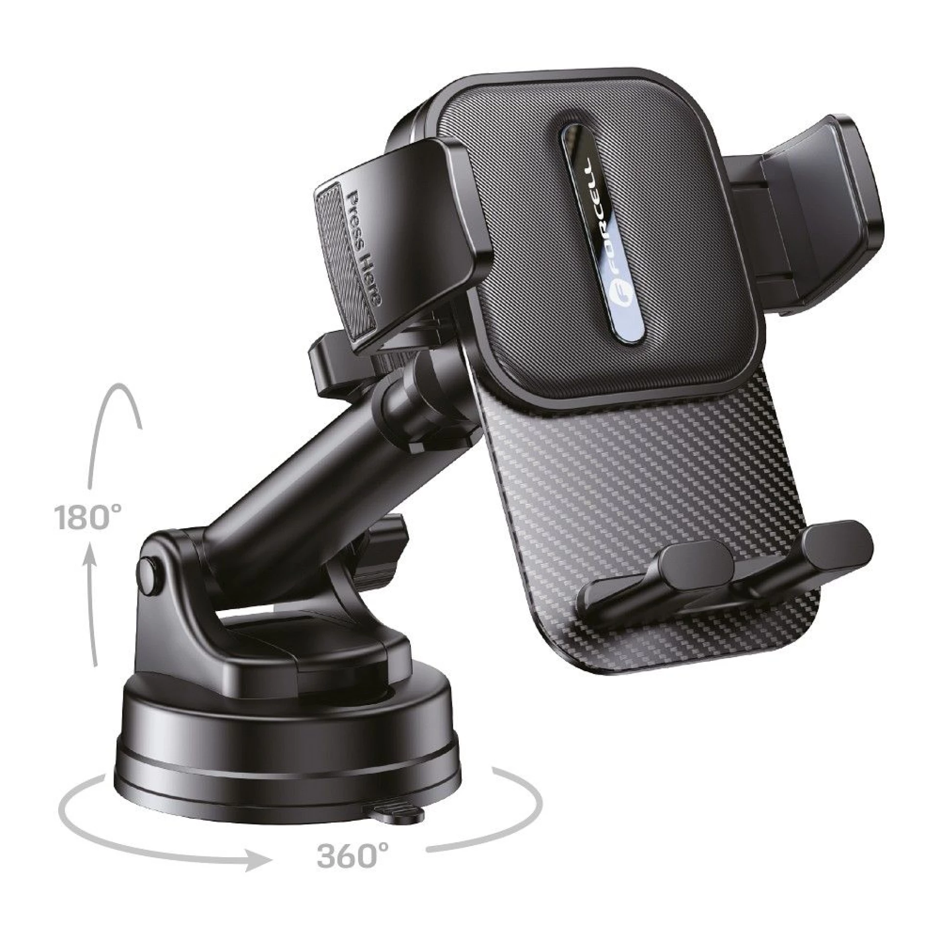 Autodržač FORCELL F-Grip Guardian to windshield/center console crni
