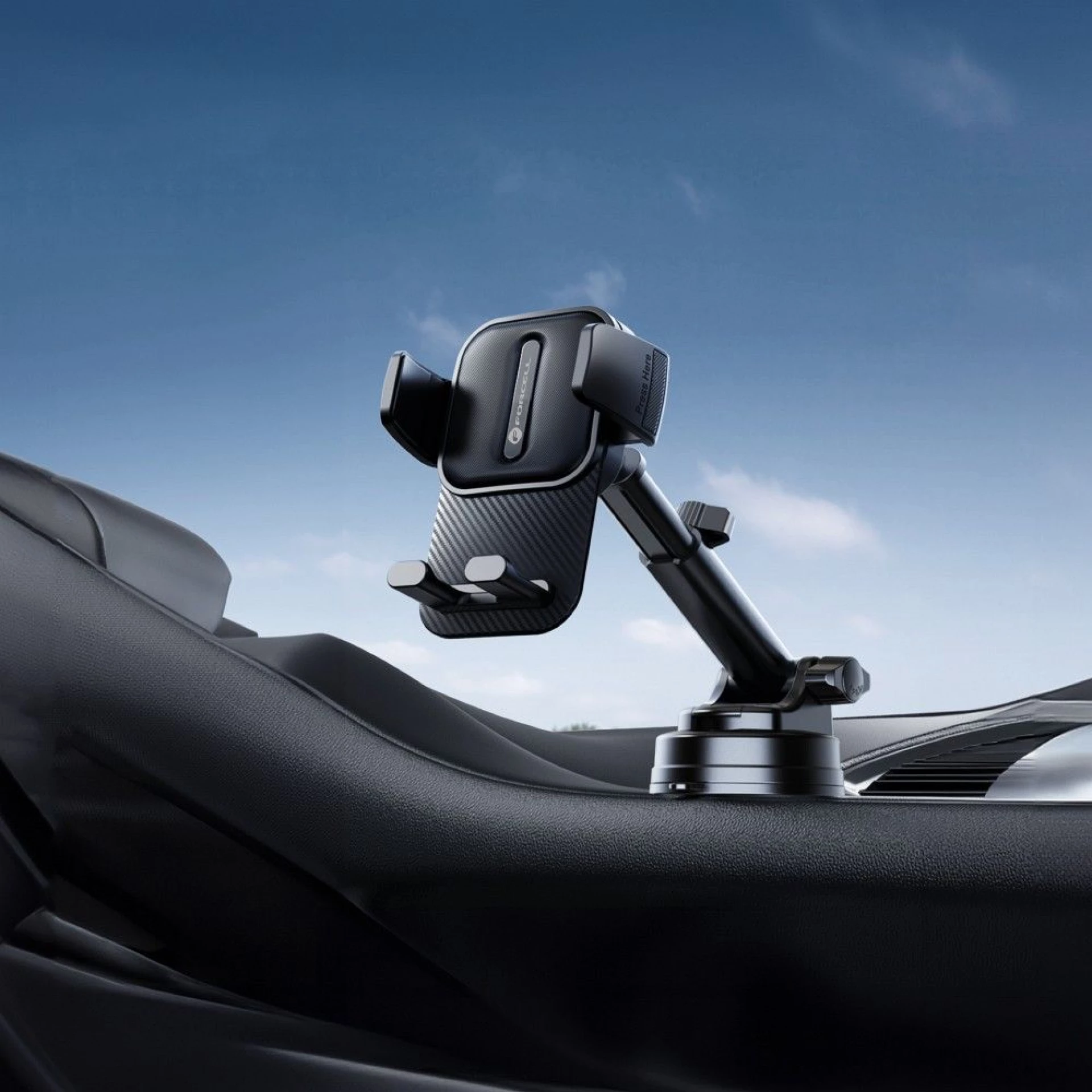 Autodržač FORCELL F-Grip Guardian to windshield/center console crni
