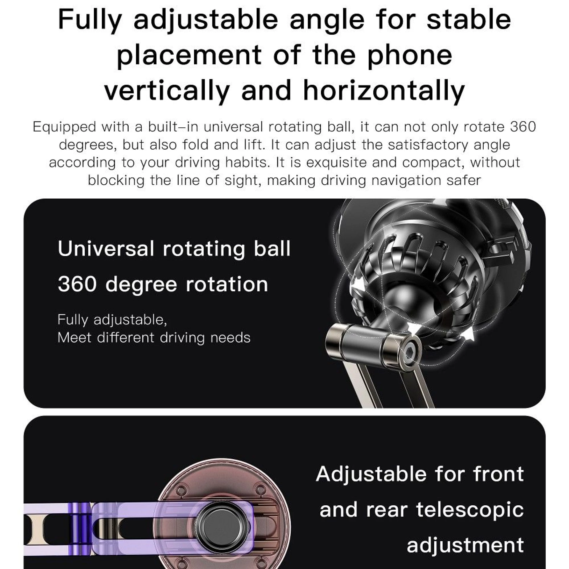 Autodržač FORCELL F-Grip IronSecure windshield/dashboard crni