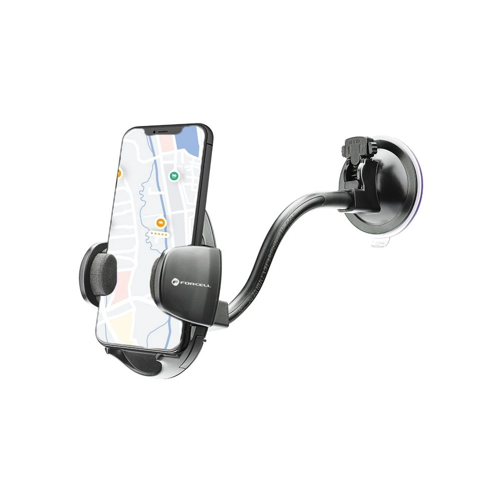 Autodržač FORCELL F-Grip Oval 27cm windshield/dashboard/air vent crni