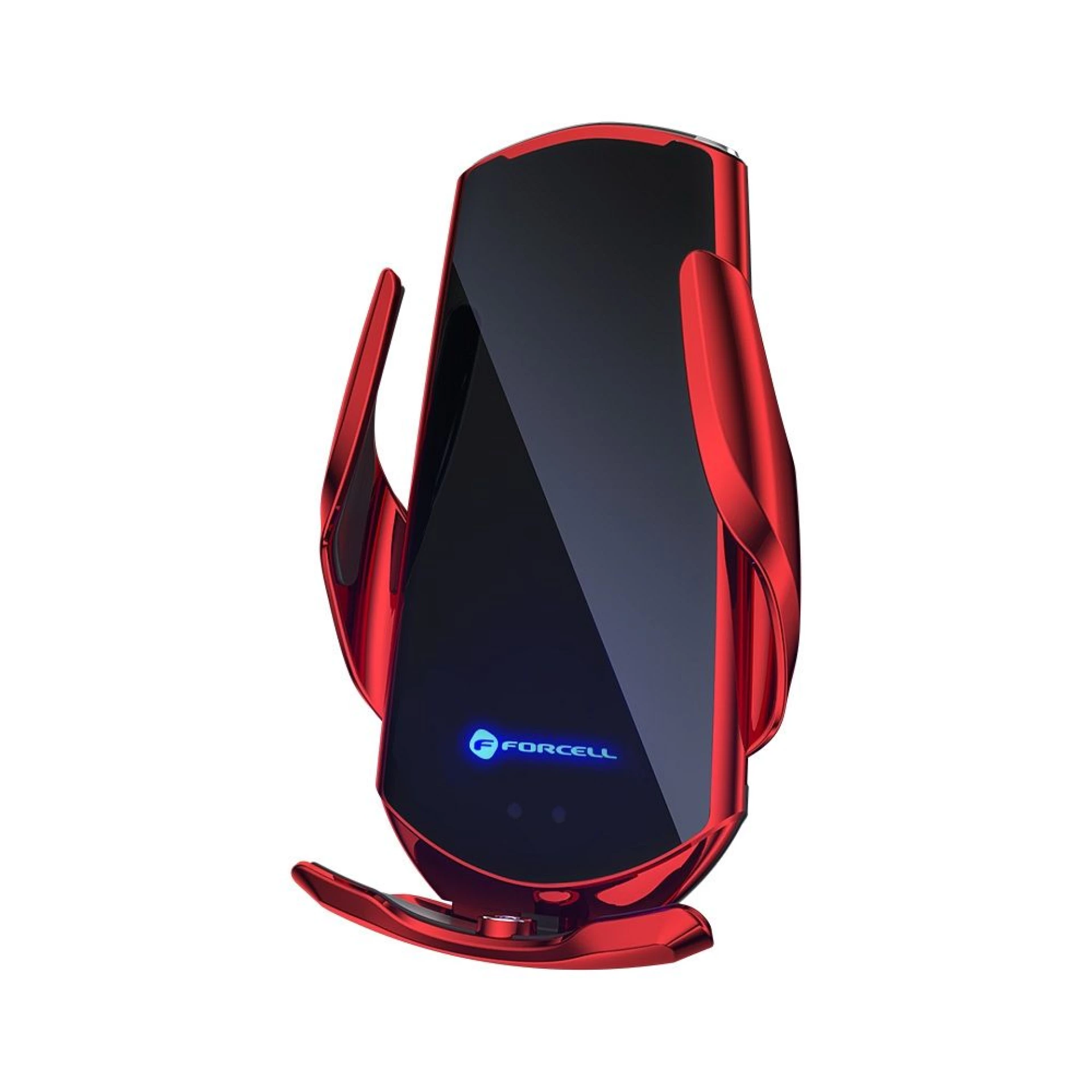 Autodržač Forcell sa wireless charging + automatic sensor HS1 15W crveni