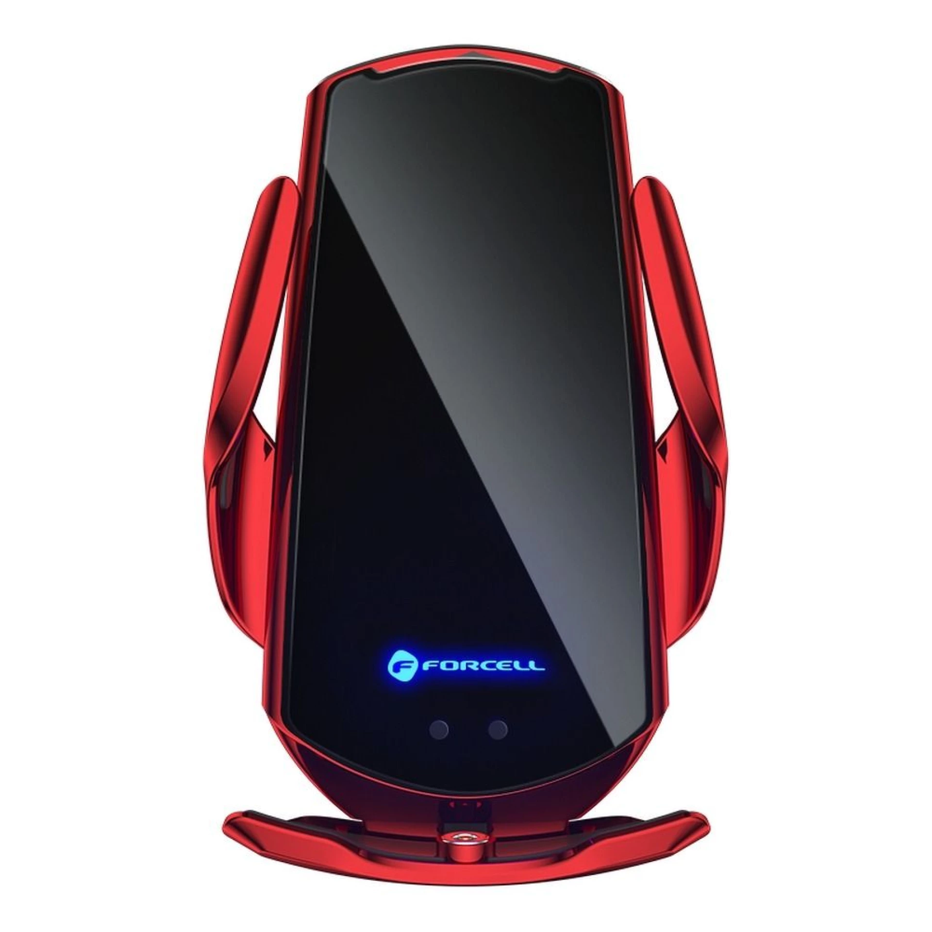 Autodržač Forcell sa wireless charging + automatic sensor HS1 15W crveni