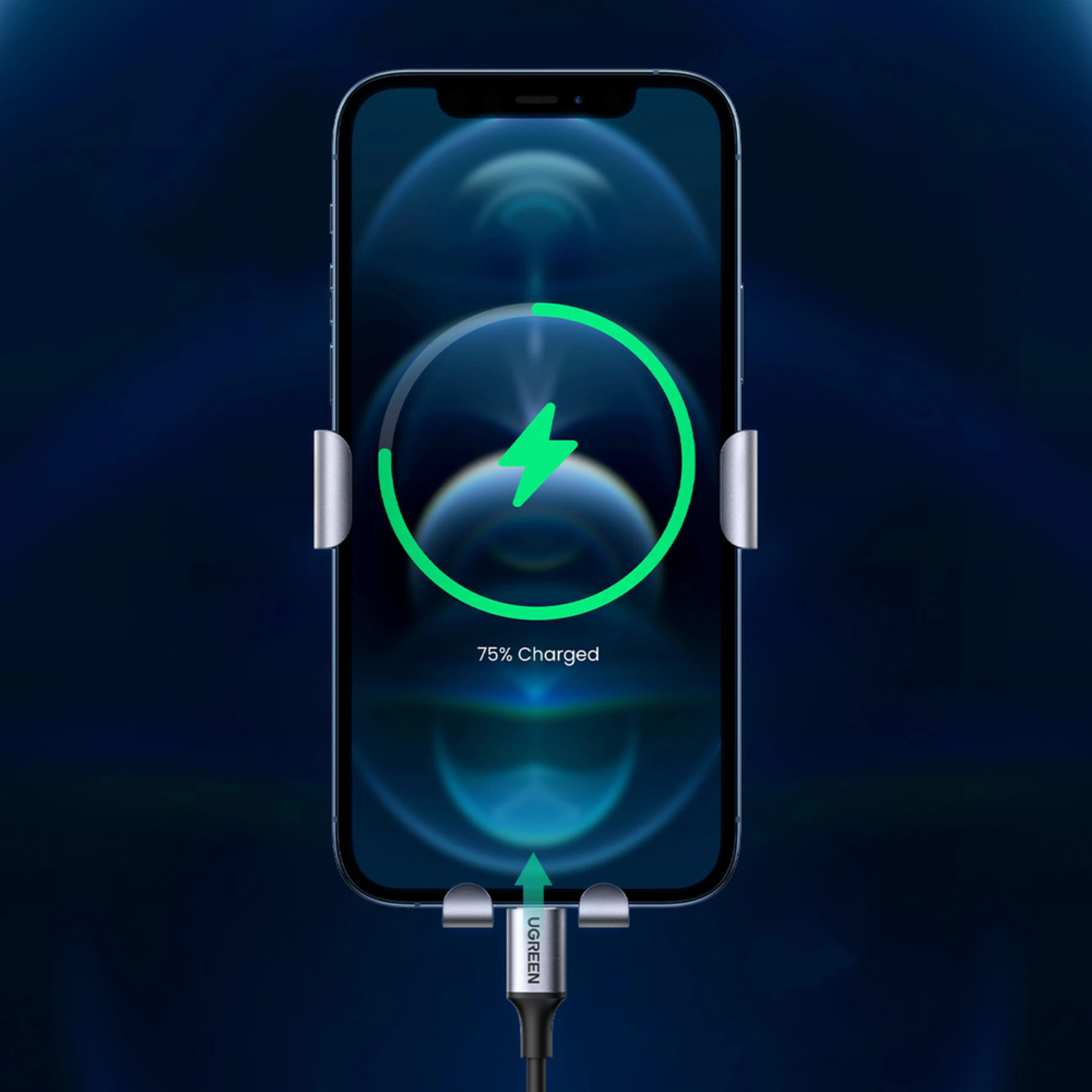 Autodržač Ugreen Round Grid Car Phone Holder gray