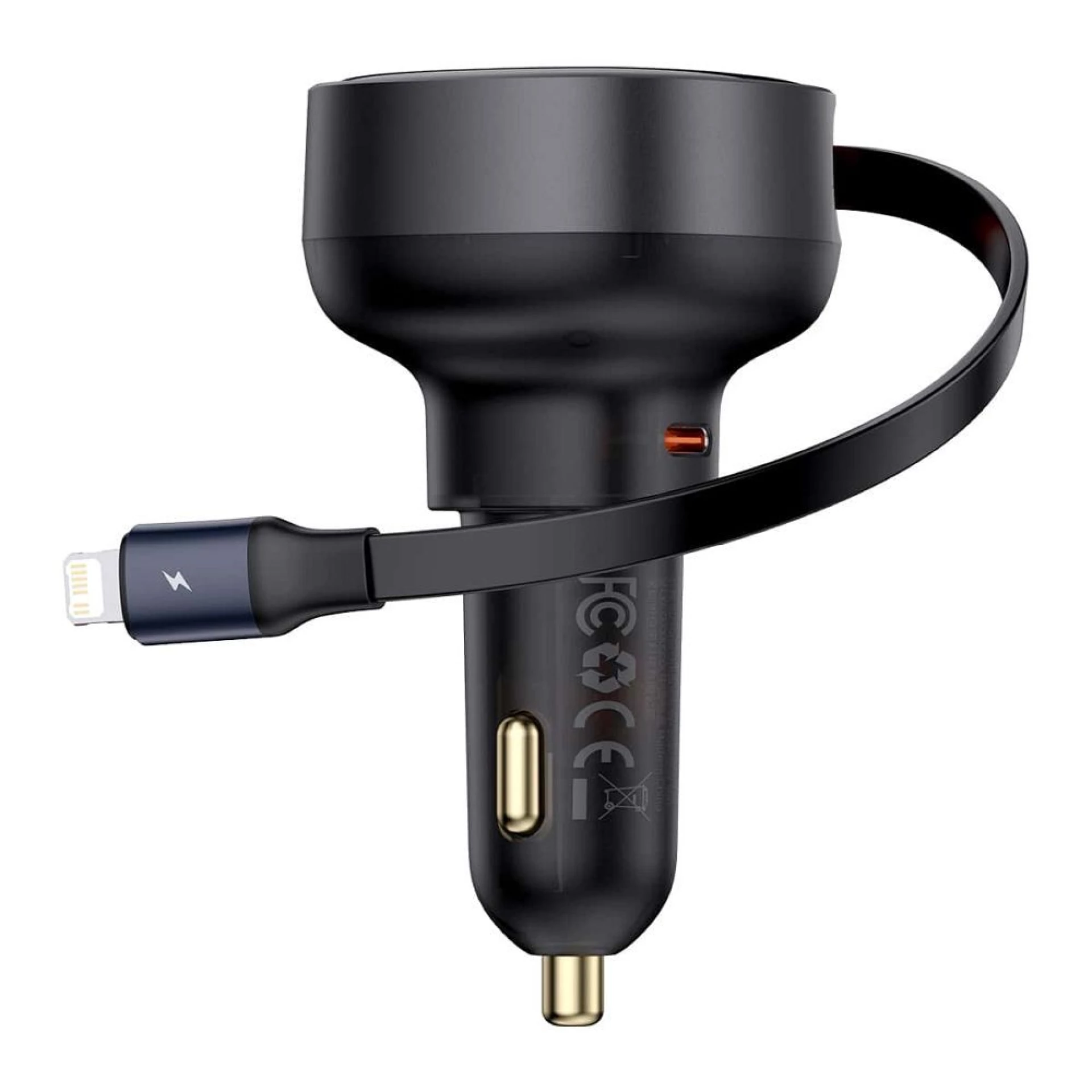 Autopunjač Baseus Type C + Light kabl PD3.0 QC4.0 3A 55W crni