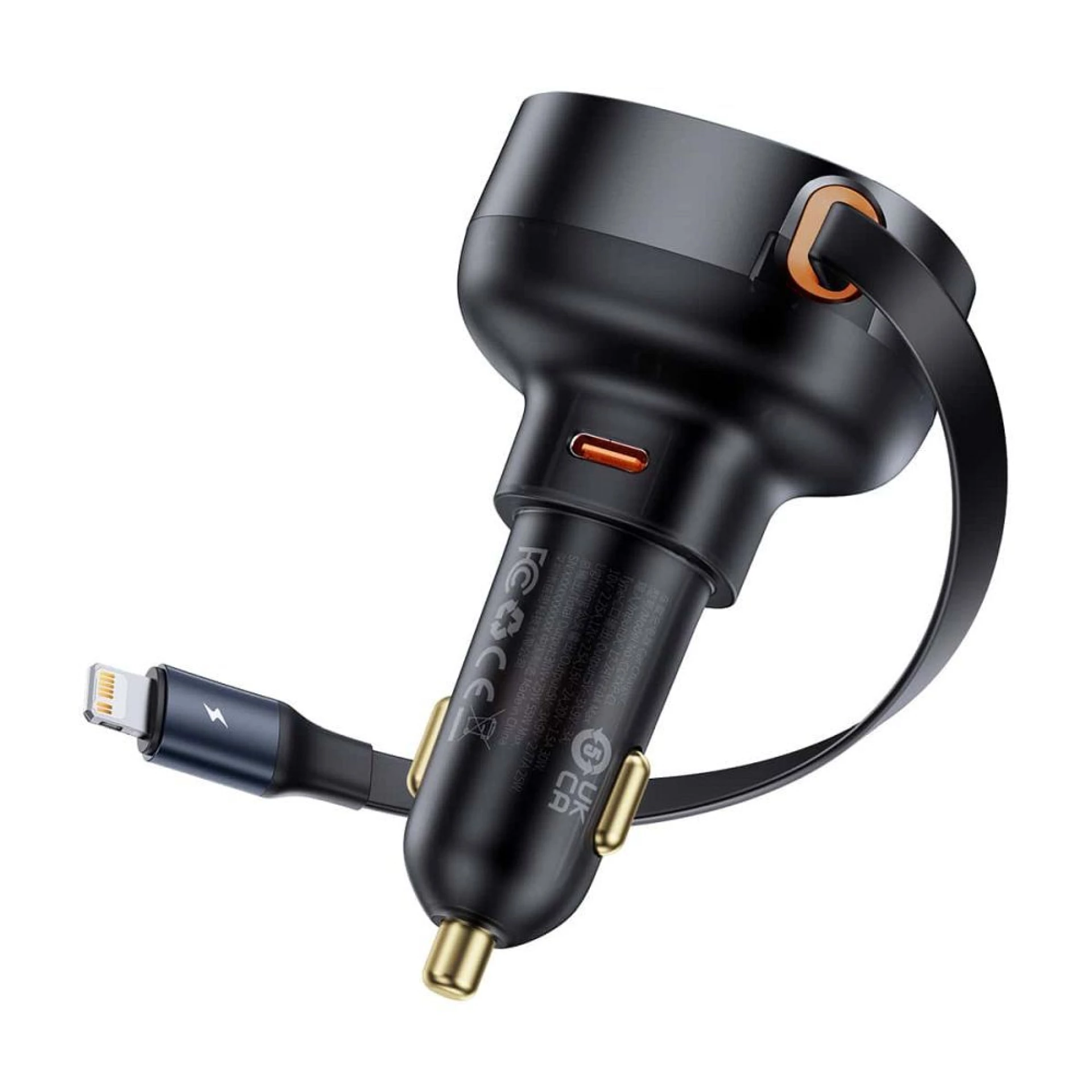 Autopunjač Baseus Type C + Light kabl PD3.0 QC4.0 3A 55W crni