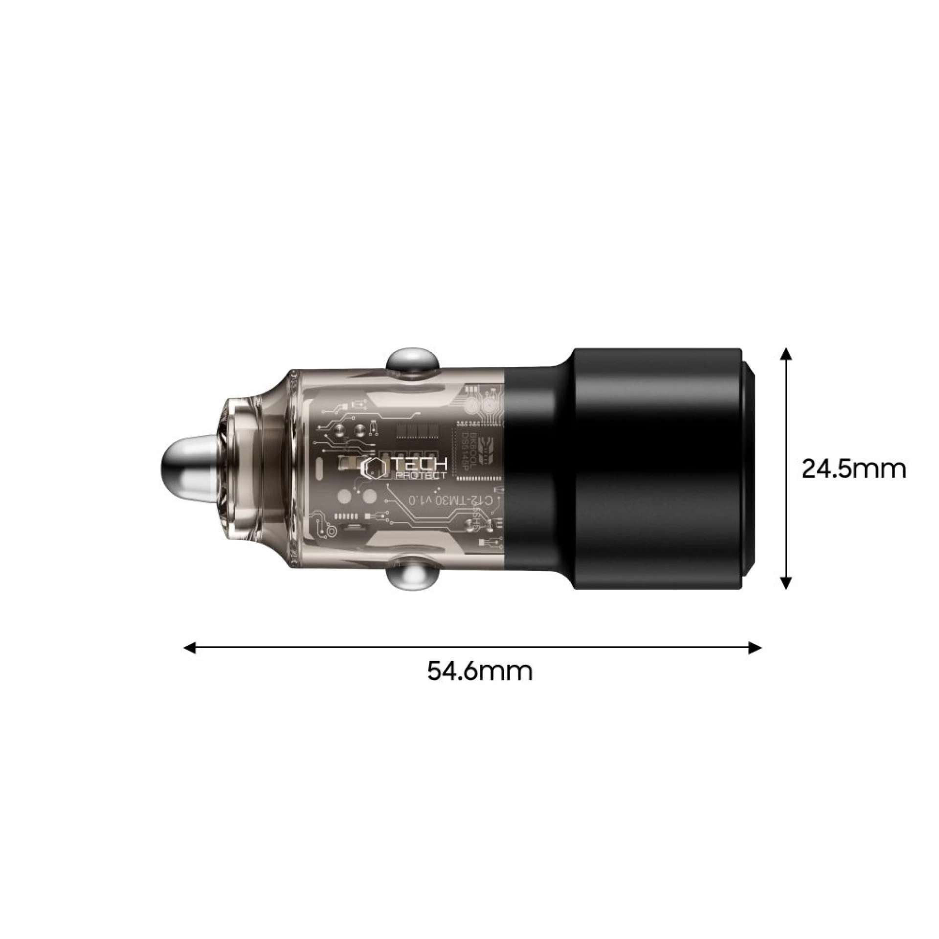 Autopunjač Tech-Protect CC03 2-port PD75W