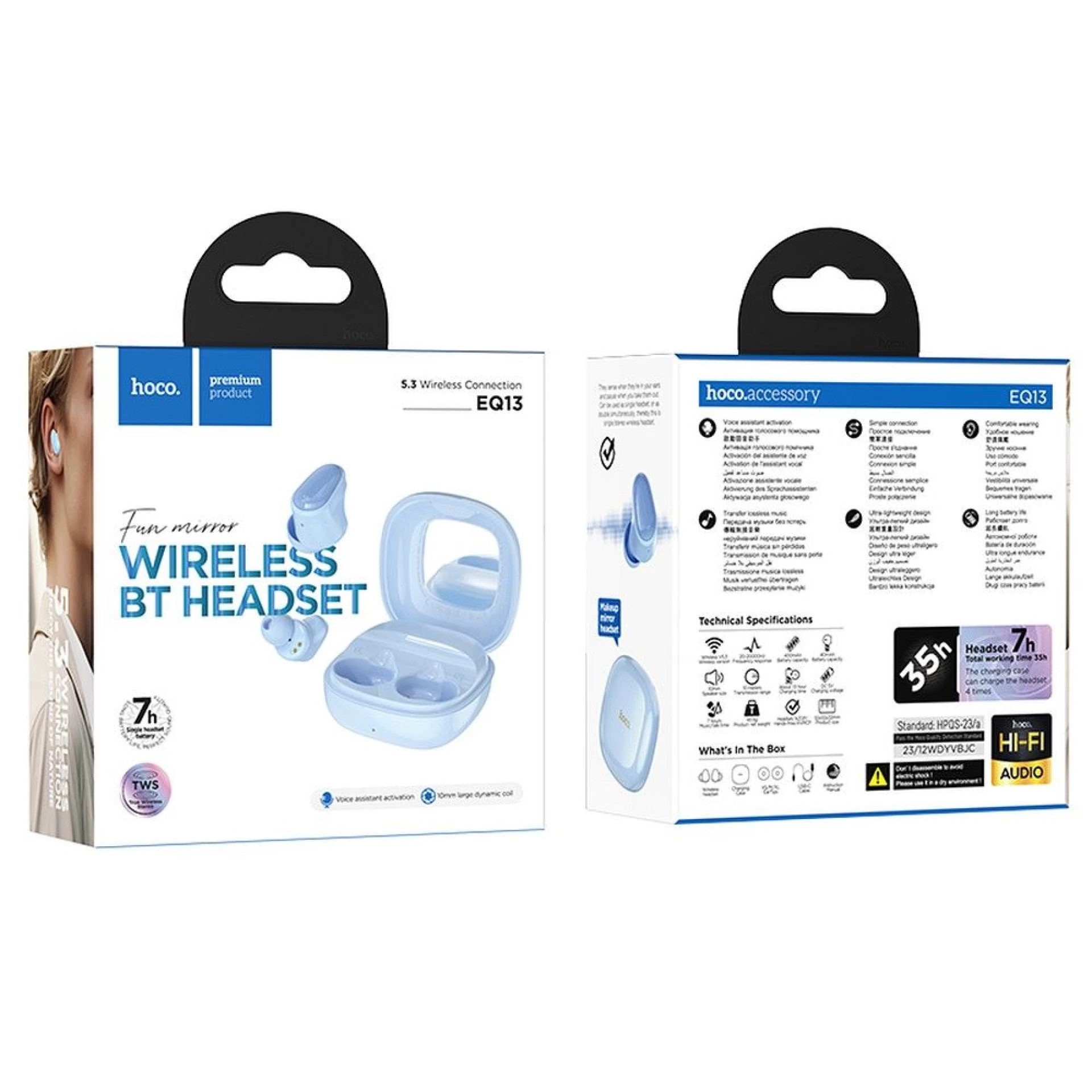 Bežične slušalice HOCO in-ear TWS EQ13 blue