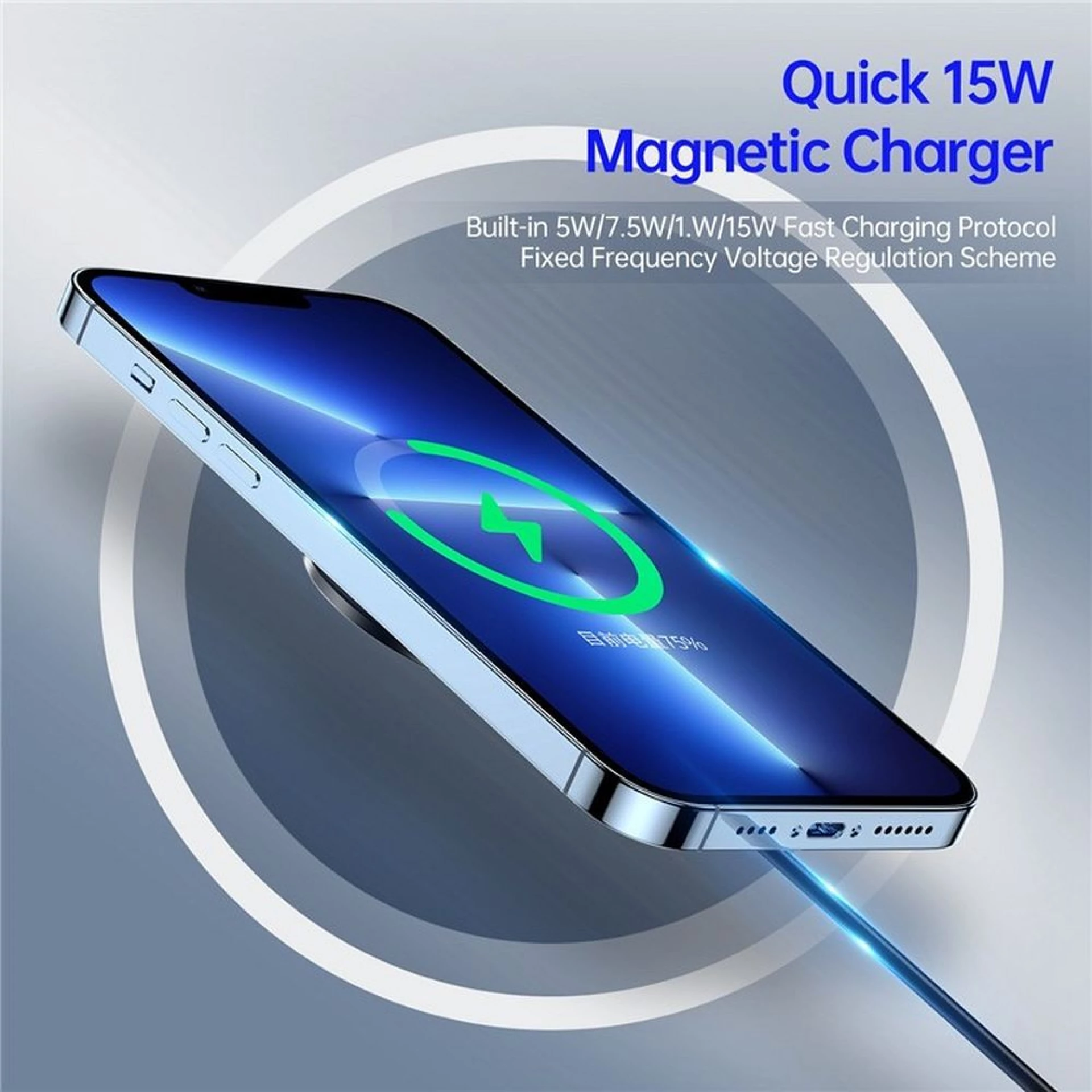 Bežični punjač DUZZONA MagSafe 15W W1 crni