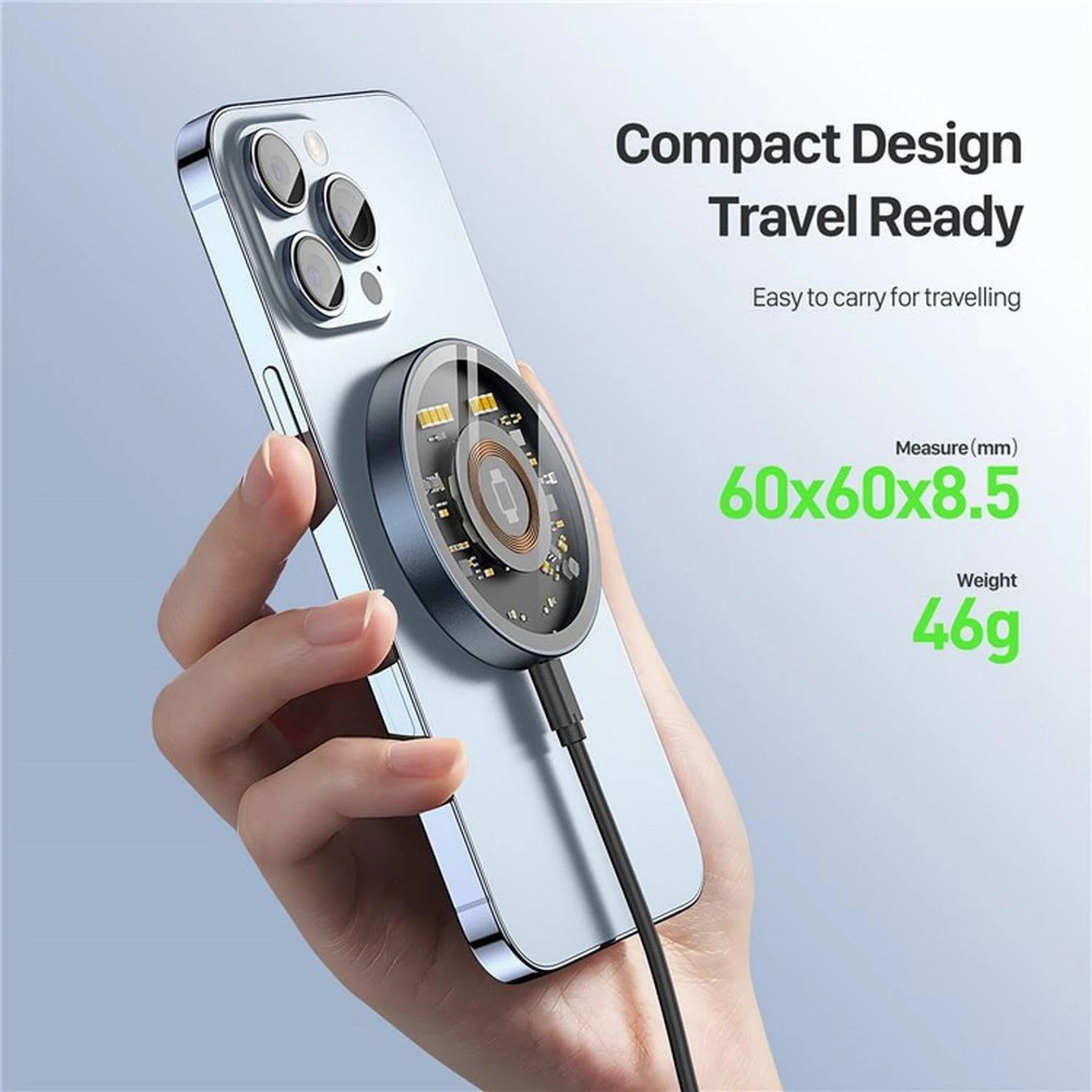 Bežični punjač DUZZONA MagSafe 15W W13 crni/transparent