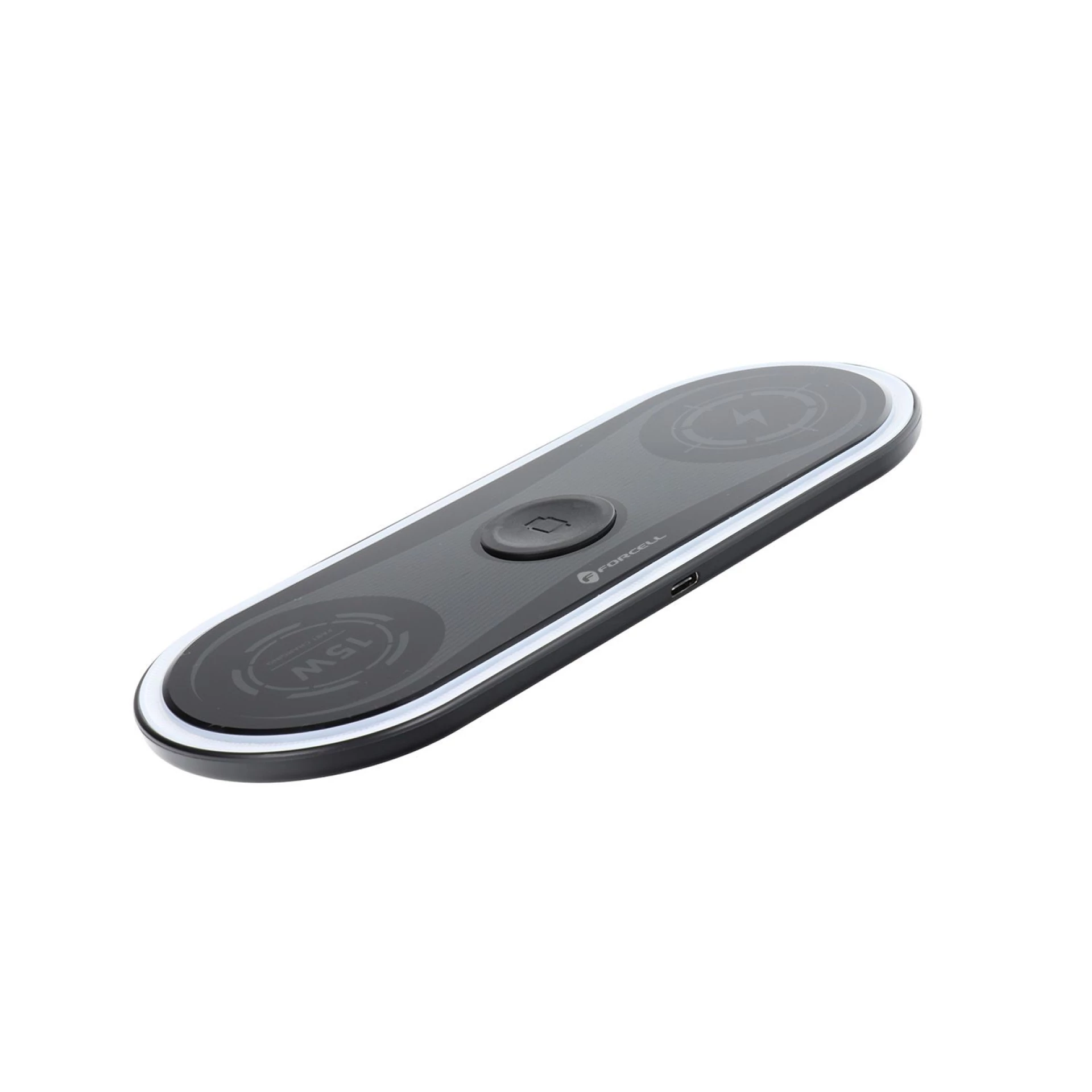 Bežični punjač FORCELL F-ENERGY Ellipse 3in1 QC 15W crni