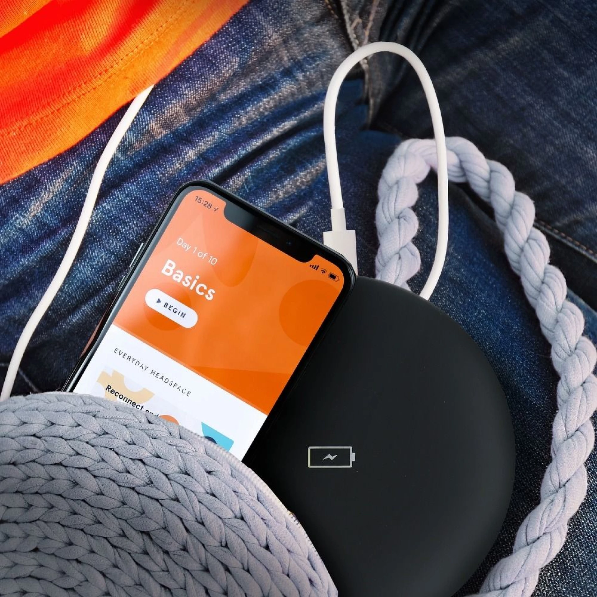 Bežični punjač FORCELL F-ENERGY fast wireless charger Qi QC 15W crni
