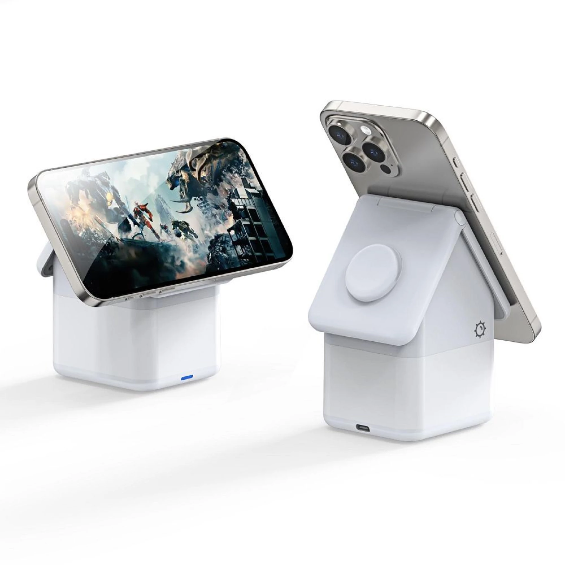 Bežični punjač W20 4-in-1 House-shaped Magnetic Charger Stand 15W bijeli