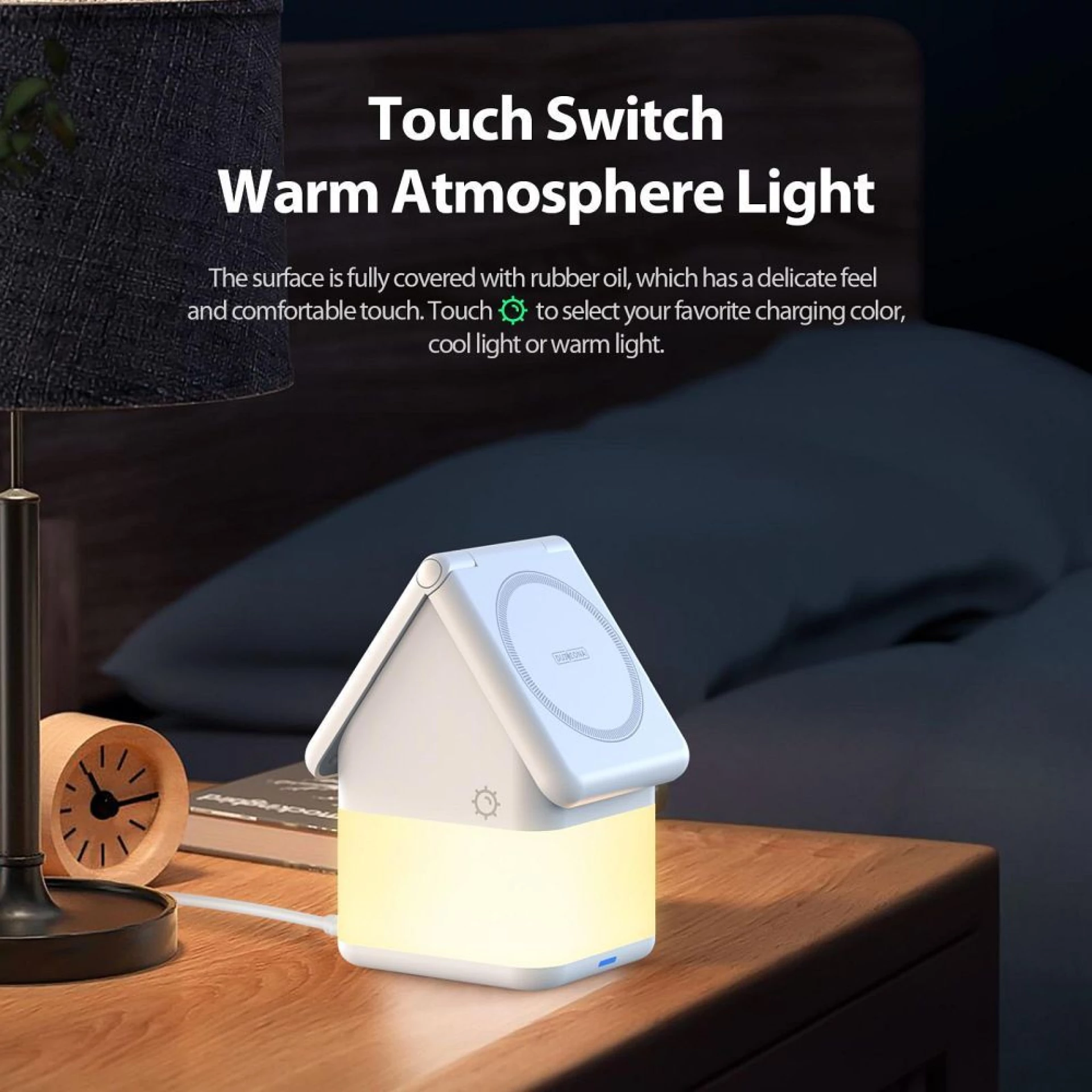 Bežični punjač W20 4-in-1 House-shaped Magnetic Charger Stand 15W bijeli