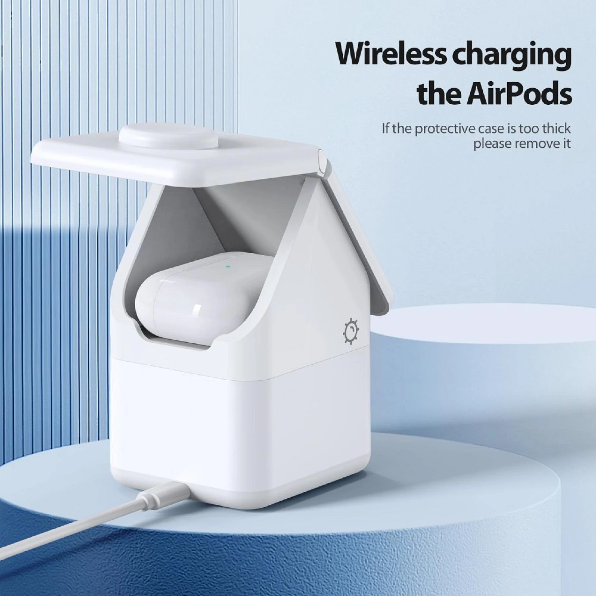 Bežični punjač W20 4-in-1 House-shaped Magnetic Charger Stand 15W bijeli