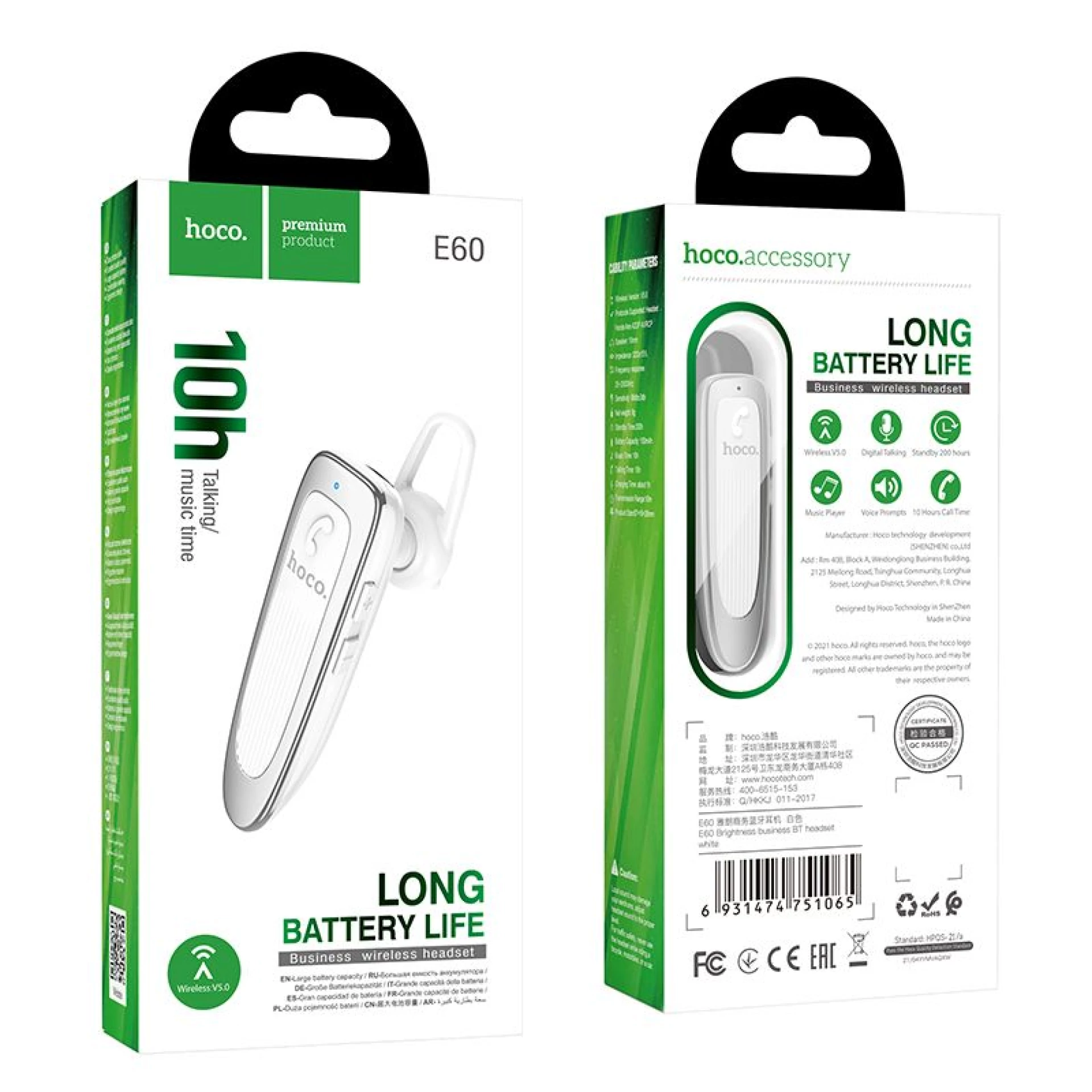 Bluetooth slušalica HOCO E60 bijela