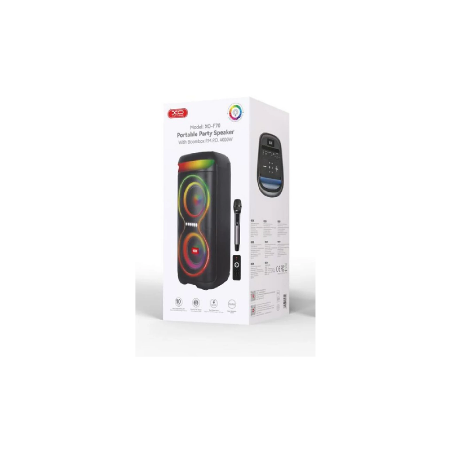 Bluetooth zvucnik XO F70 AC+DC 6,5 40W RGB Black