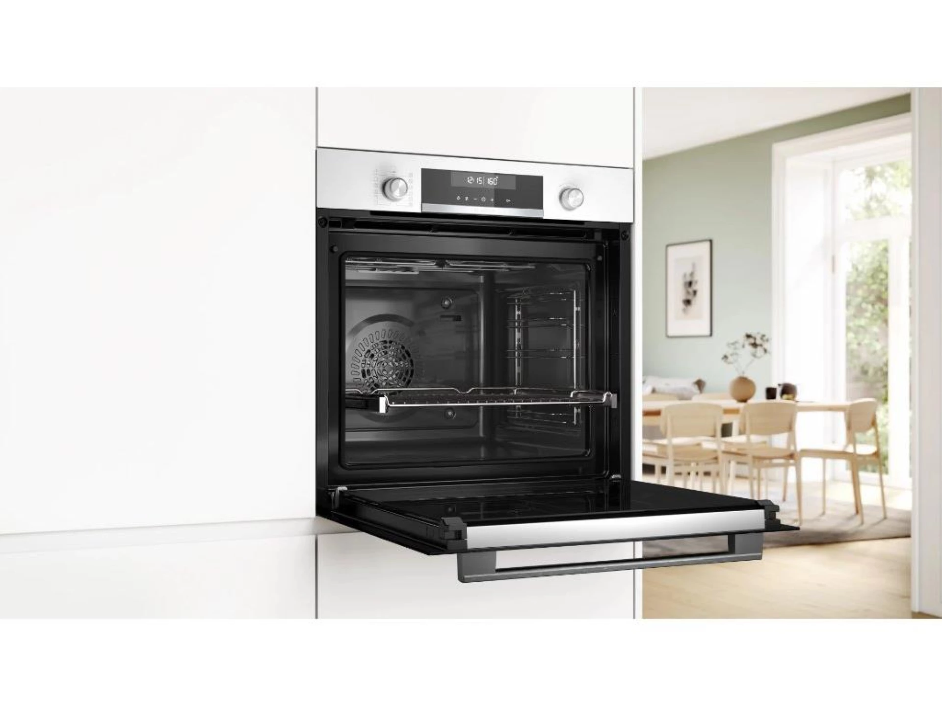 BOSCH pećnica Serie 6| Bijela A, PIROLIZA, AutoPilot 30,71L,AirFry, Teleskopska vodilica, 10 progra HBG578EW3