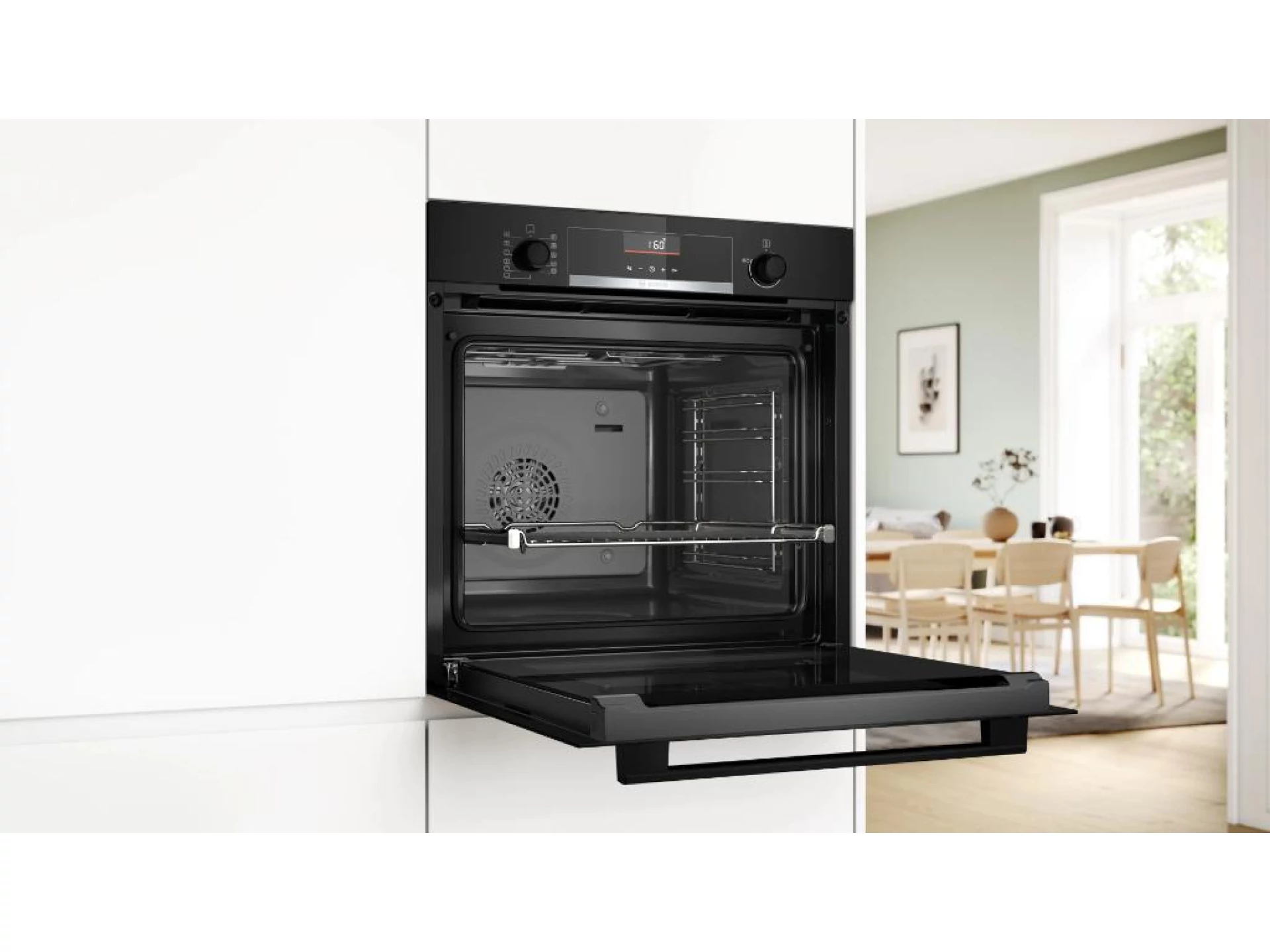 BOSCH pećnica  Serie 6| CRNA, A+, EcoClean, AIR FRY Funk,AutoPilot 10, VODILICA, 71L, 8 Programa HBG536EB4