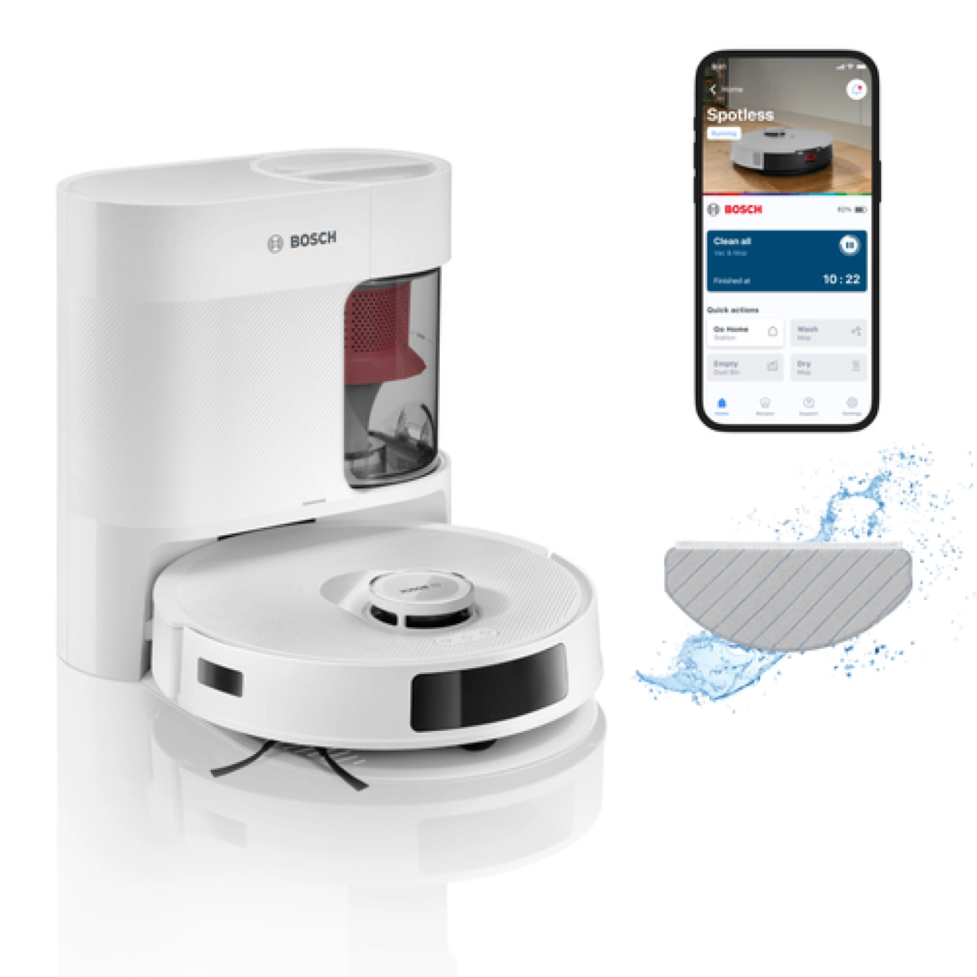 BOSCH Robotski UsisivačSpotless Advenced +, 11.000 Pa 360 LiDAR navigacija... BCRD2W