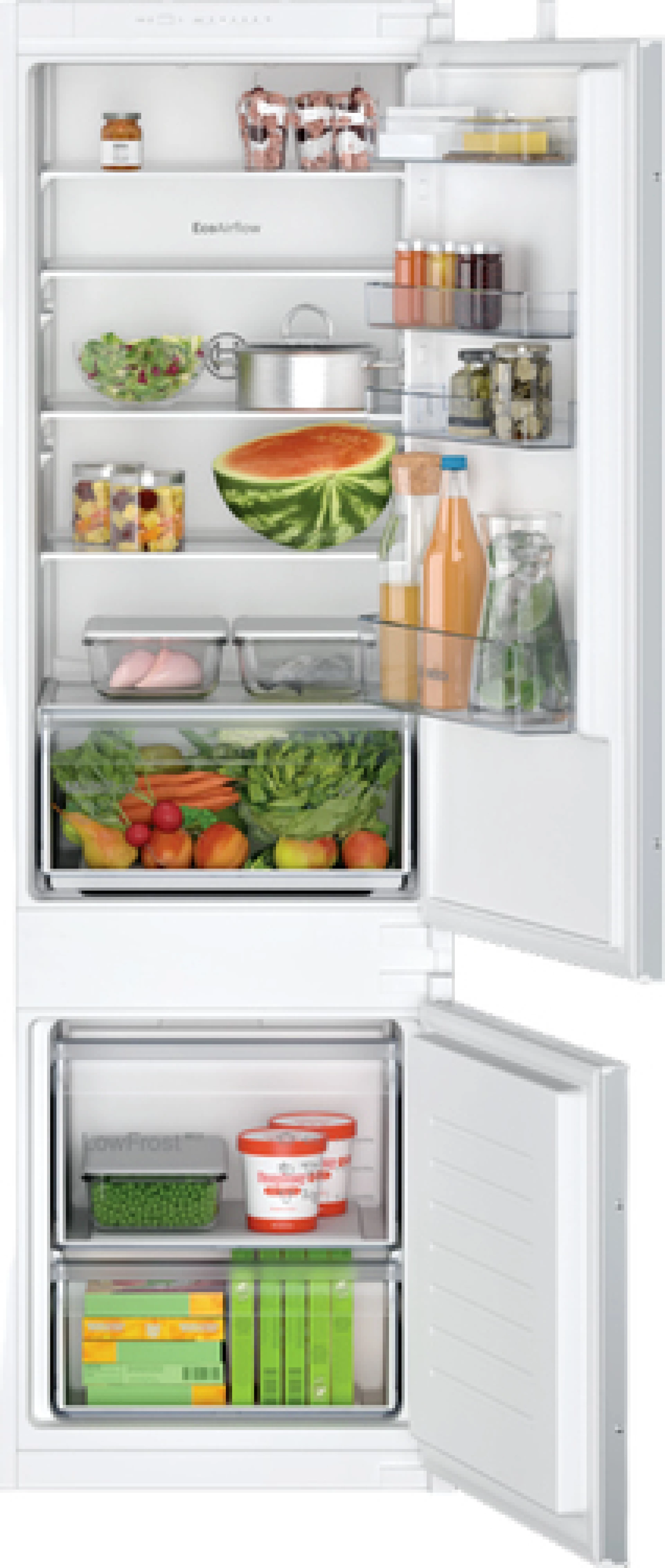 BOSCH Ugradbeni hladnjak,Serie 2| E,  Eco Airflow,177cmH:200L, Z:70L,5 polica KIV87NSE0