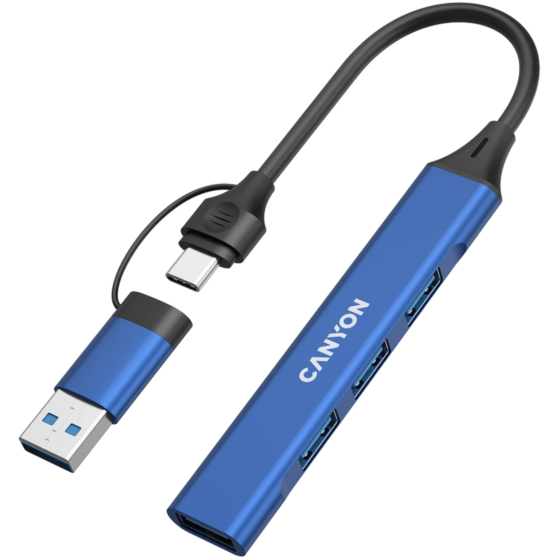 CANYON hub DS-02 4in1 USB-A/C Blue