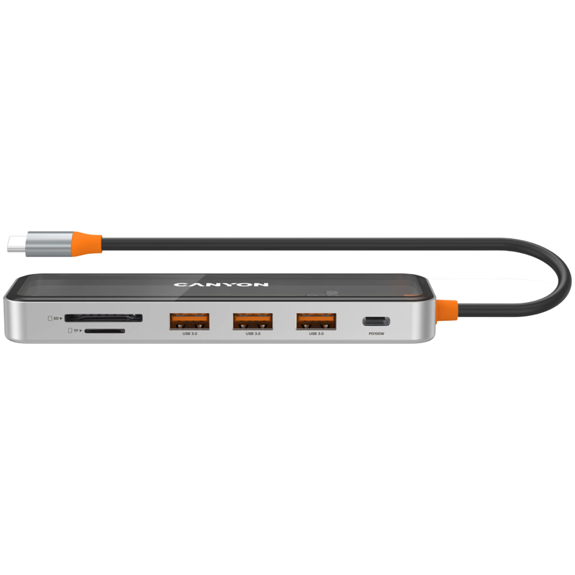 CANYON hub DS-13 7in1 4k USB-C Transparent Space Grey