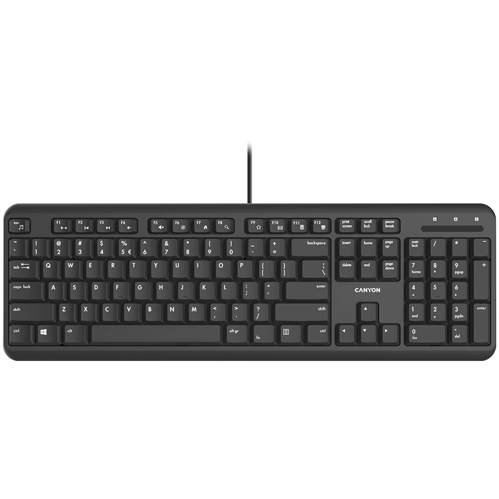 CANYON keyboard HKB-20 EN/AD Velvet Wired Black
