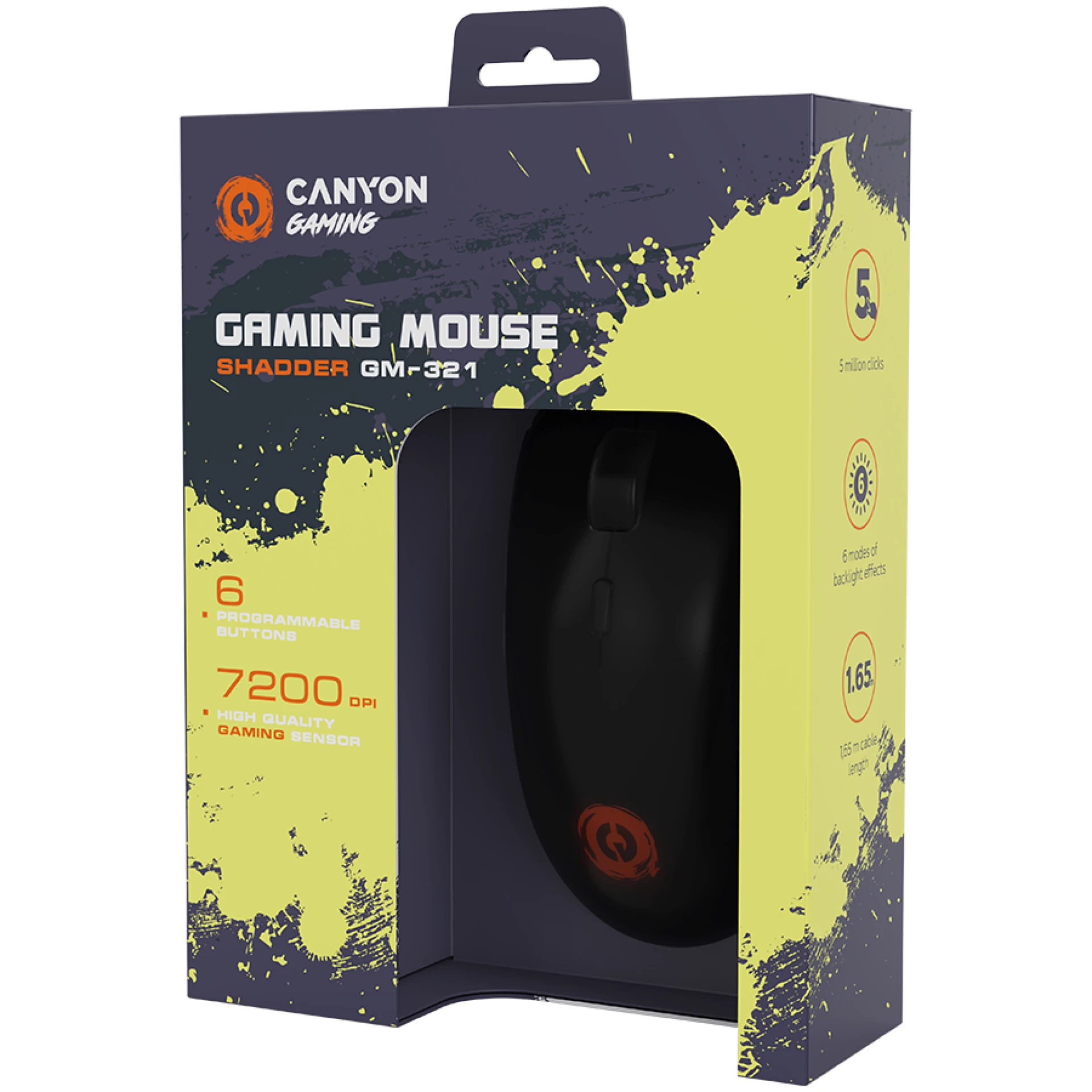 CANYON mouse Shadder GM-321 RGB 6buttons Wired Black