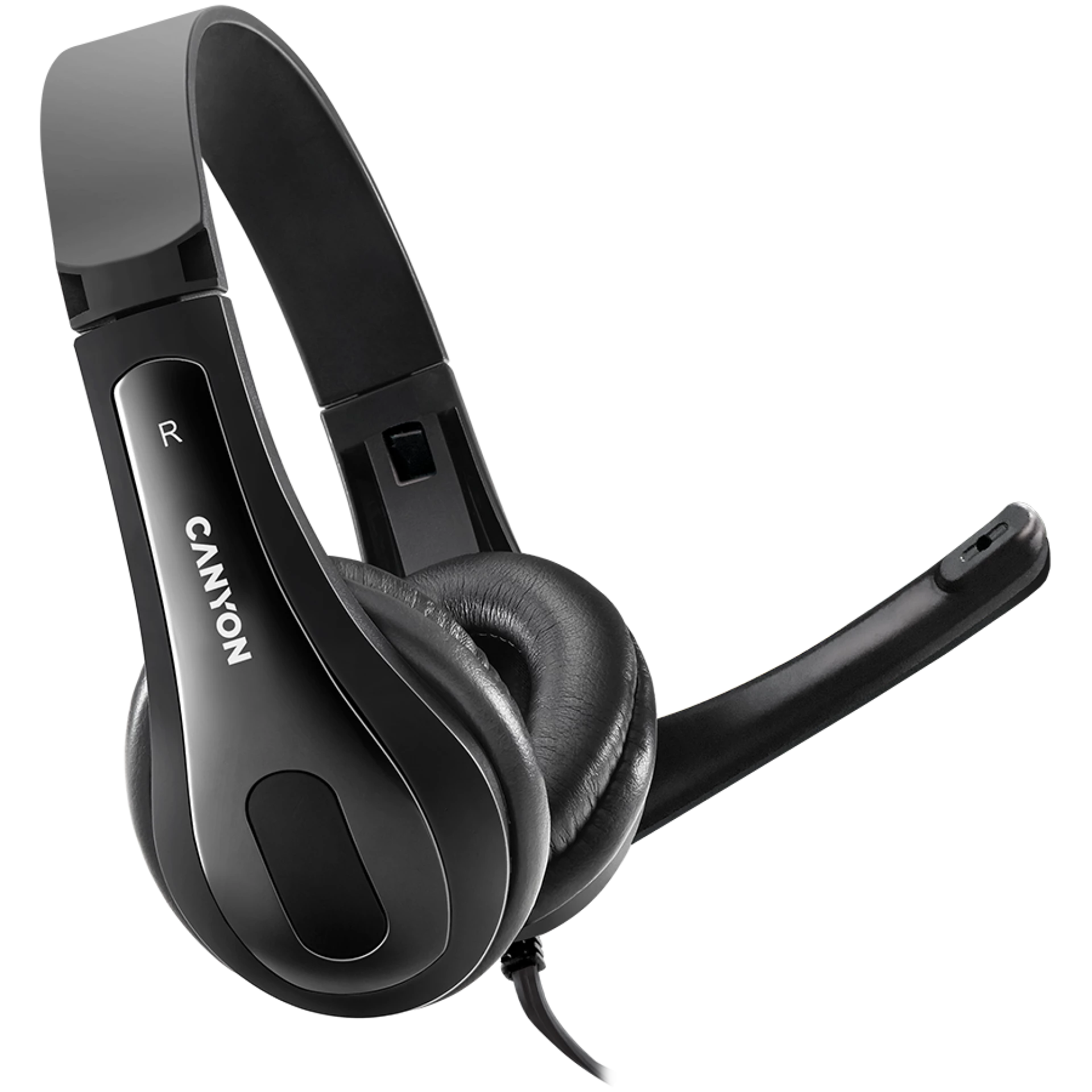 CANYON PC headset СHSC-1 PC Mic Flat 2m Black